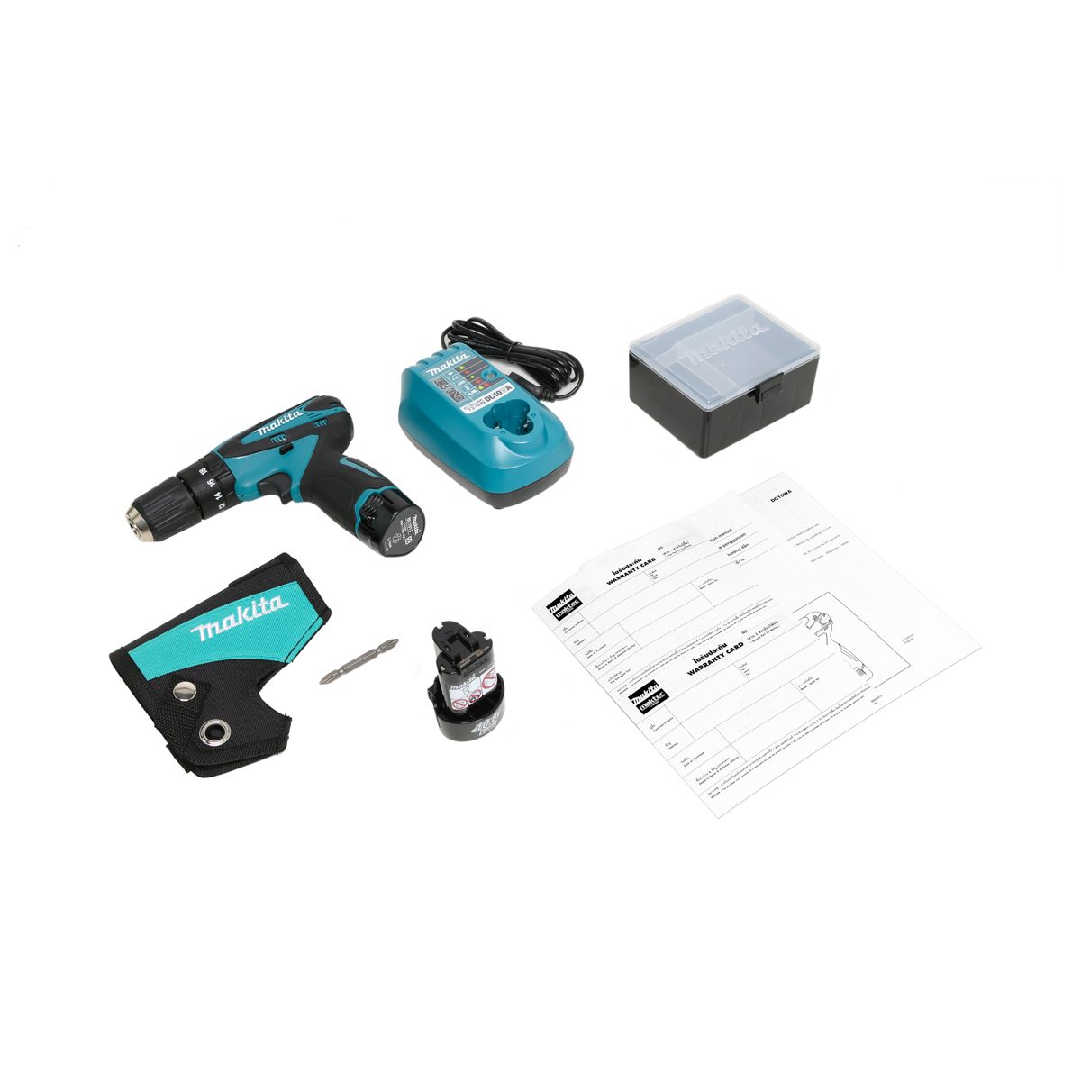 MAKITA สว่านกระแทกไร้สาย 10.8 โวลต์ ขนาด 10 มม. (3/8 นิ้ว) รุ่น HP330DWE แรงบิดหมุน 22 นิวตันเมตร รวมแบตเตอรี่-แท่นชาร์จ (มากีต้า)