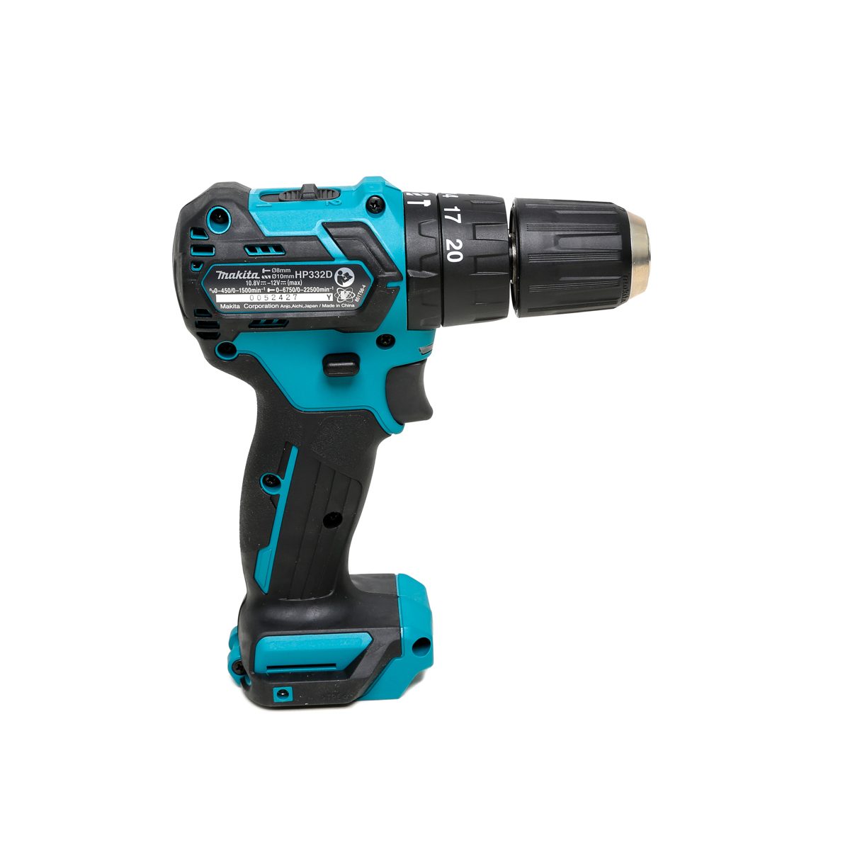 MAKITA สว่านกระแทกไร้สาย 12 โวลต์ ขนาด 10 มม. (3/8 นิ้ว) รุ่น HP332DZ แรงบิดหมุน 32 นิวตันเมตร ไม่รวมแบตเตอรี่-แท่นชาร์จ (มากีต้า)