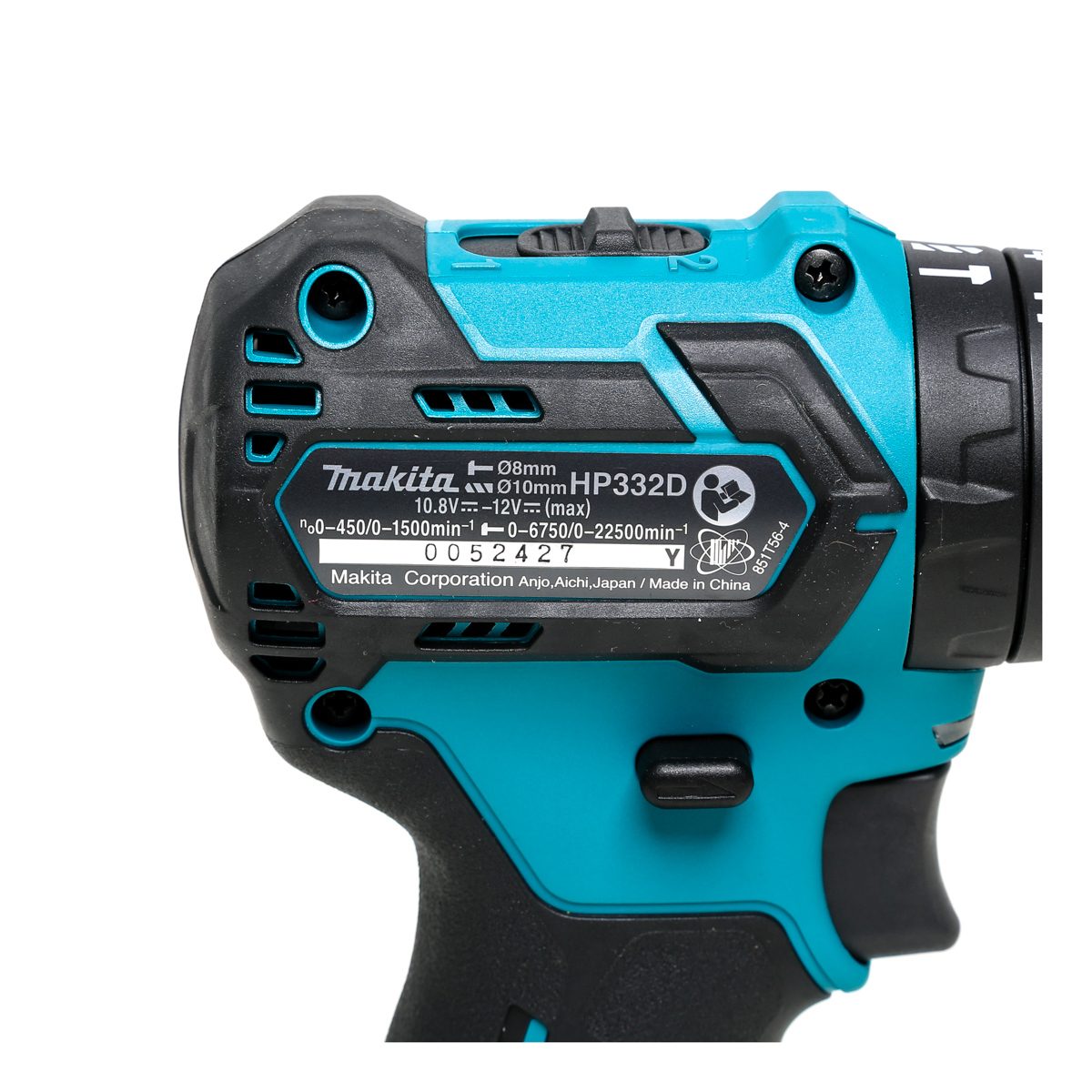 MAKITA สว่านกระแทกไร้สาย 12 โวลต์ ขนาด 10 มม. (3/8 นิ้ว) รุ่น HP332DZ แรงบิดหมุน 32 นิวตันเมตร ไม่รวมแบตเตอรี่-แท่นชาร์จ (มากีต้า)