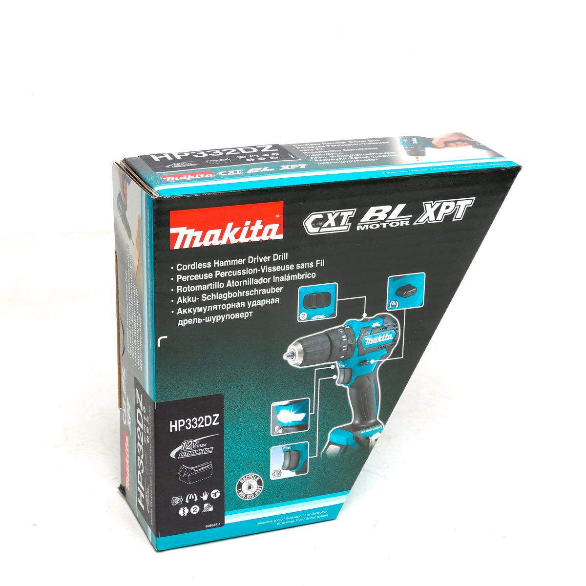 MAKITA สว่านกระแทกไร้สาย 12 โวลต์ ขนาด 10 มม. (3/8 นิ้ว) รุ่น HP332DZ แรงบิดหมุน 32 นิวตันเมตร ไม่รวมแบตเตอรี่-แท่นชาร์จ (มากีต้า)