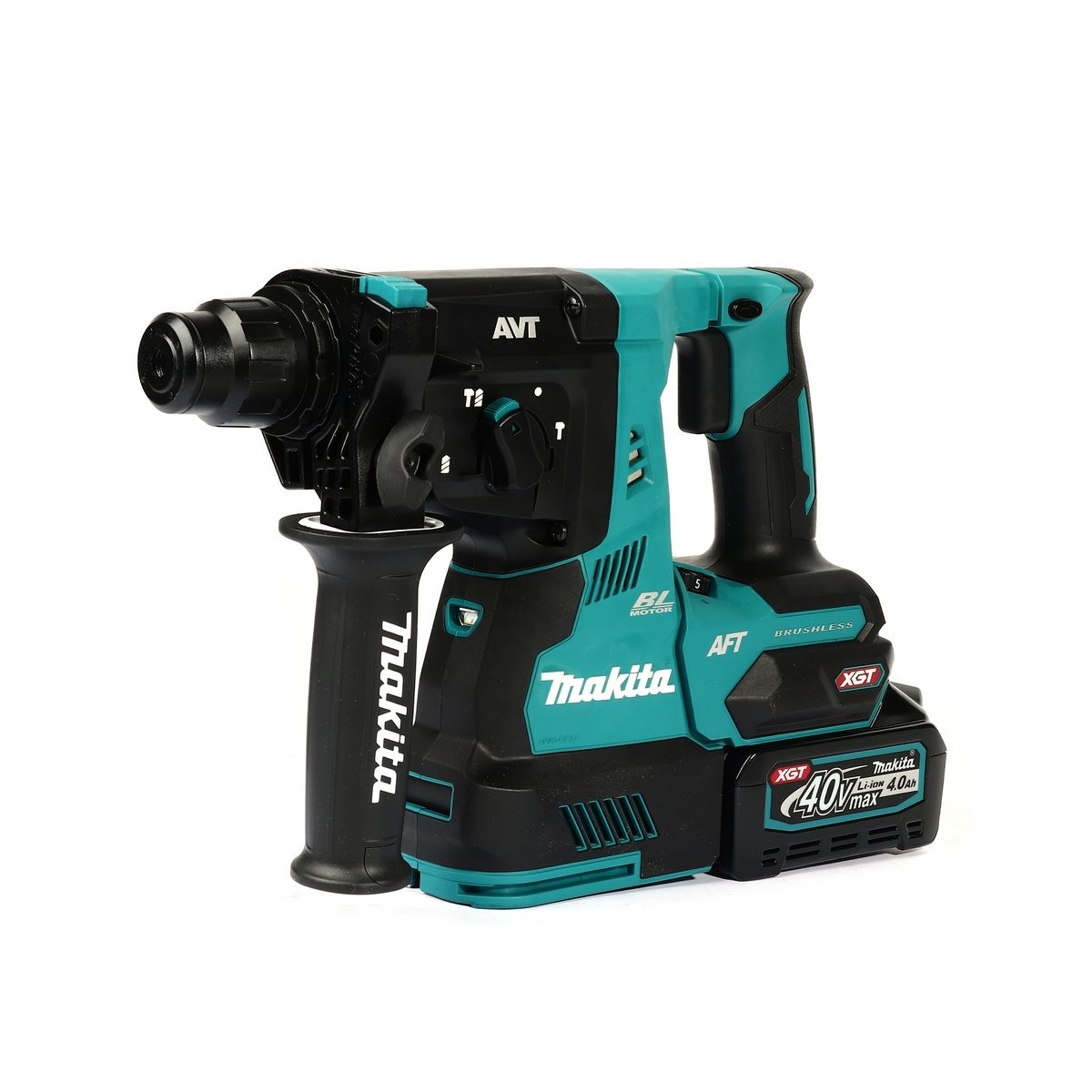 MAKITA สว่านโรตารี่ไร้สาย 40 โวลต์ ขนาด 28 มม. (1-1/8 นิ้ว) รุ่น HR001GM201 ขนาดหัวจับดอกสว่าน 1/2 นิ้ว ใช้กับดอกสว่าน SDS PLUS รวมแบตเตอรี่