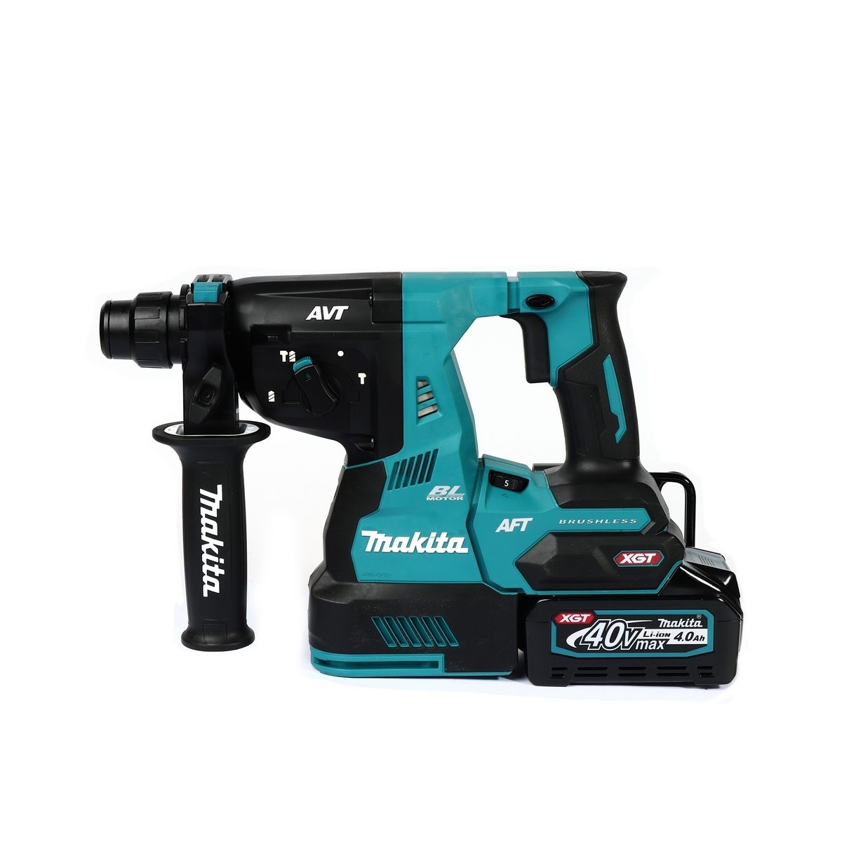 MAKITA สว่านโรตารี่ไร้สาย 40 โวลต์ ขนาด 28 มม. (1-1/8 นิ้ว) รุ่น HR001GM201 ขนาดหัวจับดอกสว่าน 1/2 นิ้ว ใช้กับดอกสว่าน SDS PLUS รวมแบตเตอรี่