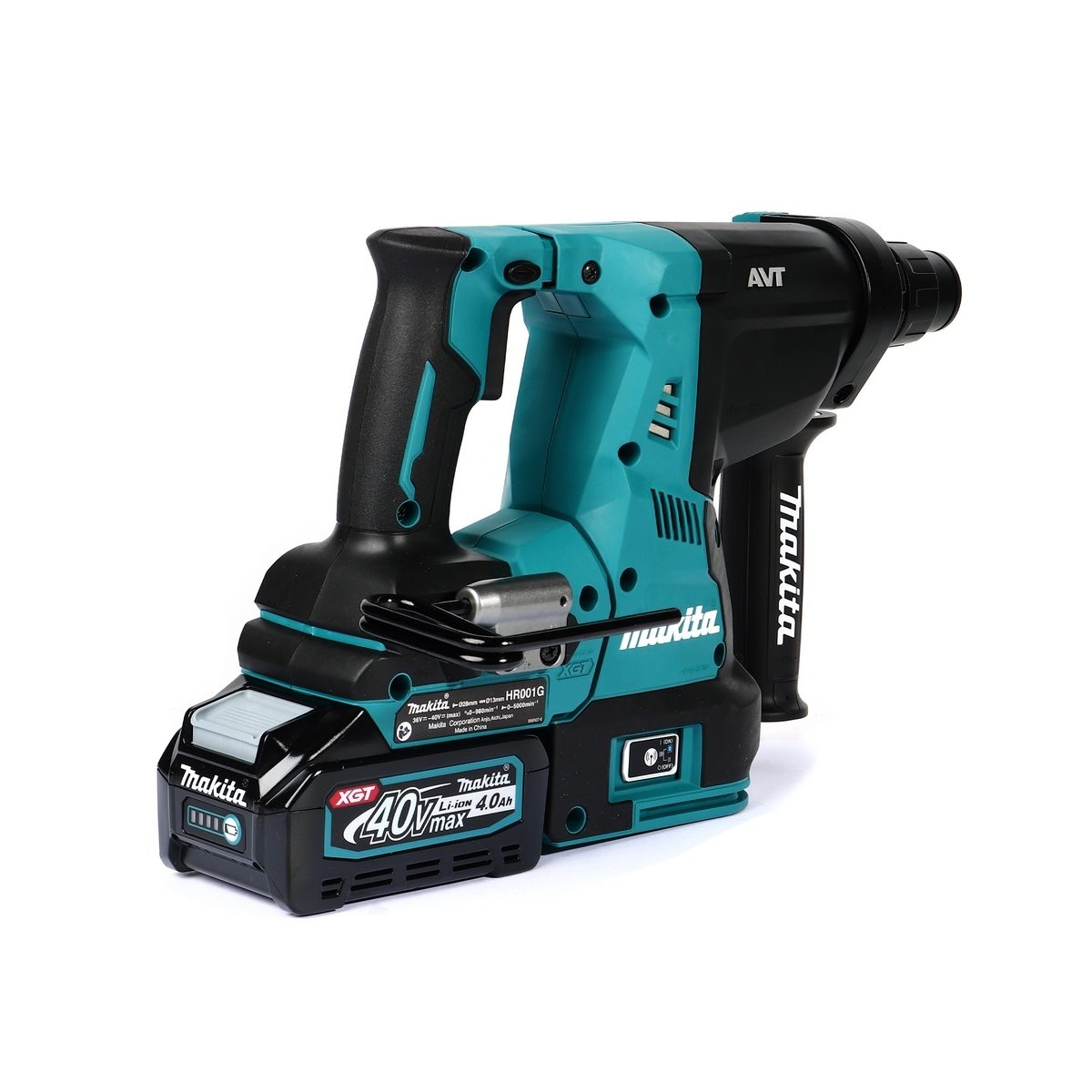 MAKITA สว่านโรตารี่ไร้สาย 40 โวลต์ ขนาด 28 มม. (1-1/8 นิ้ว) รุ่น HR001GM201 ขนาดหัวจับดอกสว่าน 1/2 นิ้ว ใช้กับดอกสว่าน SDS PLUS รวมแบตเตอรี่