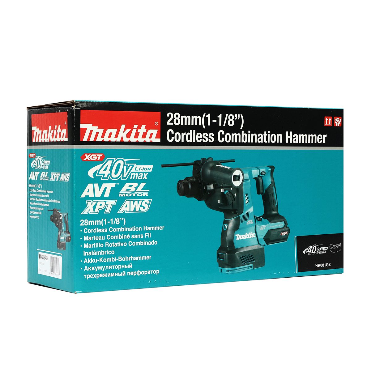 MAKITA สว่านโรตารี่ไร้สาย 40 โวลต์ ขนาด 28 มม. (1-1/8 นิ้ว) รุ่น HR001GZ ขนาดหัวจับดอกสว่าน 1/2 นิ้ว ใช้กับดอกสว่าน SDS PLUS ไม่รวมแบตเตอรี่