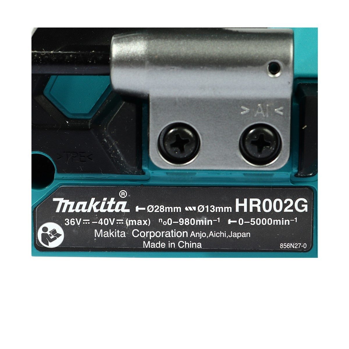 MAKITA สว่านโรตารี่ไร้สาย 40 โวลต์ ขนาด 28 มม. (1-1/8 นิ้ว) รุ่น HR002GZ ขนาดหัวจับดอกสว่าน 1/2 นิ้ว ใช้กับดอกสว่าน SDS PLUS ไม่รวมแบตเตอรี่