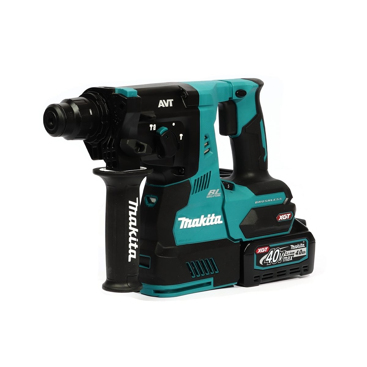MAKITA สว่านโรตารี่ไร้สาย 40 โวลต์ ขนาด 28 มม. (1-1/8 นิ้ว) รุ่น HR003GM201 ขนาดหัวจับดอกสว่าน 1/2 นิ้ว ใช้กับดอกสว่าน SDS PLUS รวมแบตเตอรี่