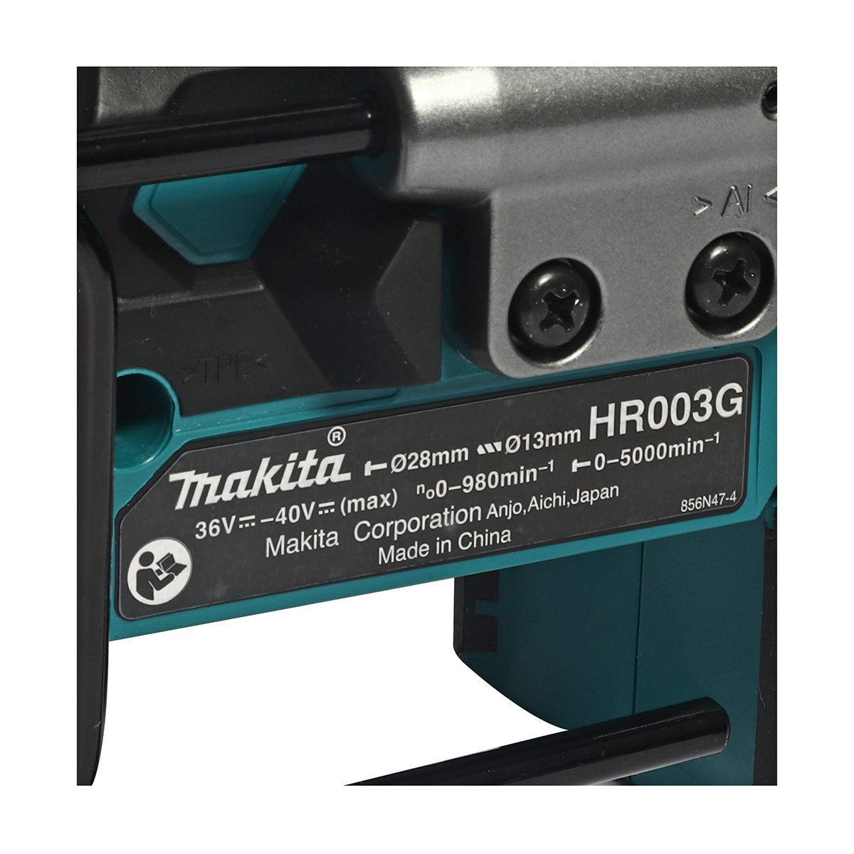 MAKITA สว่านโรตารี่ไร้สาย 40 โวลต์ ขนาด 28 มม. (1-1/8 นิ้ว) รุ่น HR003GZ ขนาดหัวจับดอกสว่าน 1/2 นิ้ว ใช้กับดอกสว่าน SDS PLUS ไม่รวมแบตเตอรี่