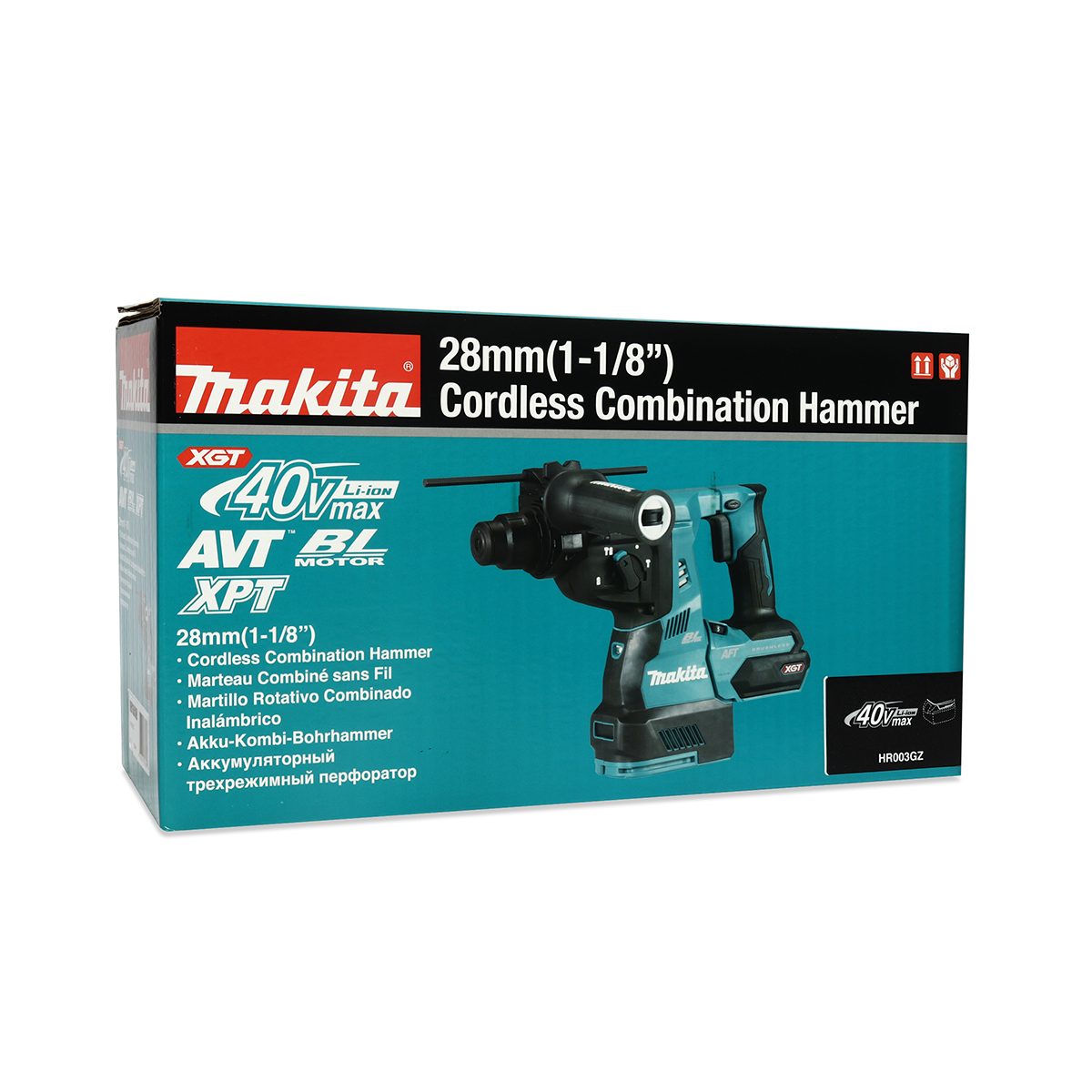 MAKITA สว่านโรตารี่ไร้สาย 40 โวลต์ ขนาด 28 มม. (1-1/8 นิ้ว) รุ่น HR003GZ ขนาดหัวจับดอกสว่าน 1/2 นิ้ว ใช้กับดอกสว่าน SDS PLUS ไม่รวมแบตเตอรี่