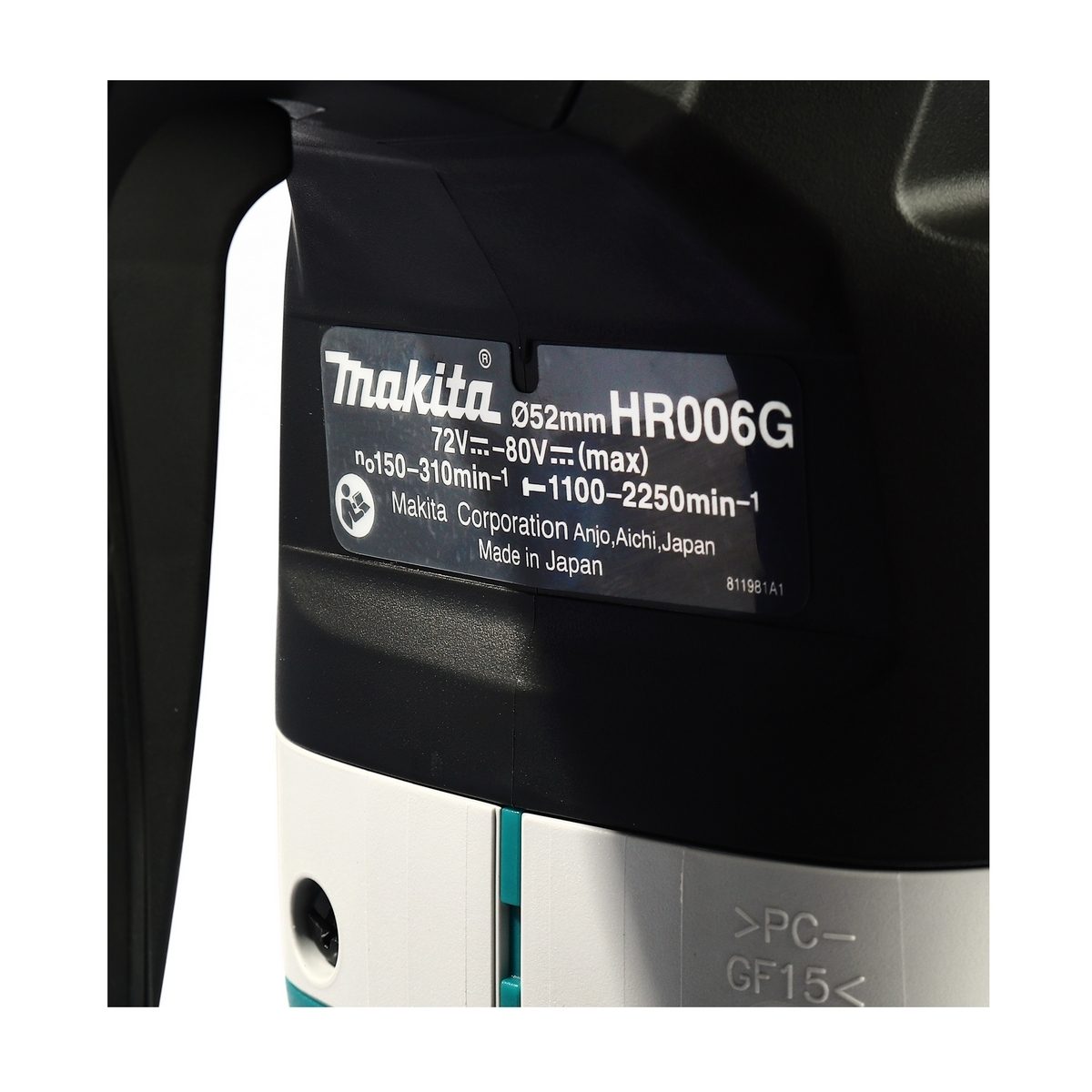 MAKITA สว่านโรตารี่ไร้สาย 80 โวลต์ ขนาด 52 มม. (2-1/16 นิ้ว) รุ่น HR006GZ ใช้กับดอกสว่าน SDS-MAX พลังงานการกระแทก EPTA 21.4 จูล ไม่รวมแบตเตอ