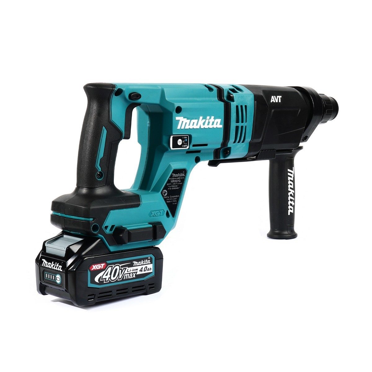 MAKITA สว่านโรตารี่ไร้สาย 40 โวลต์ ขนาด 28 มม.(1-1/8 นิ้ว) รุ่น HR007GM201 ใช้กับดอกสว่าน SDS-PLUS รวมแบตเตอรี่-แท่นชาร์จ (มากีต้า)