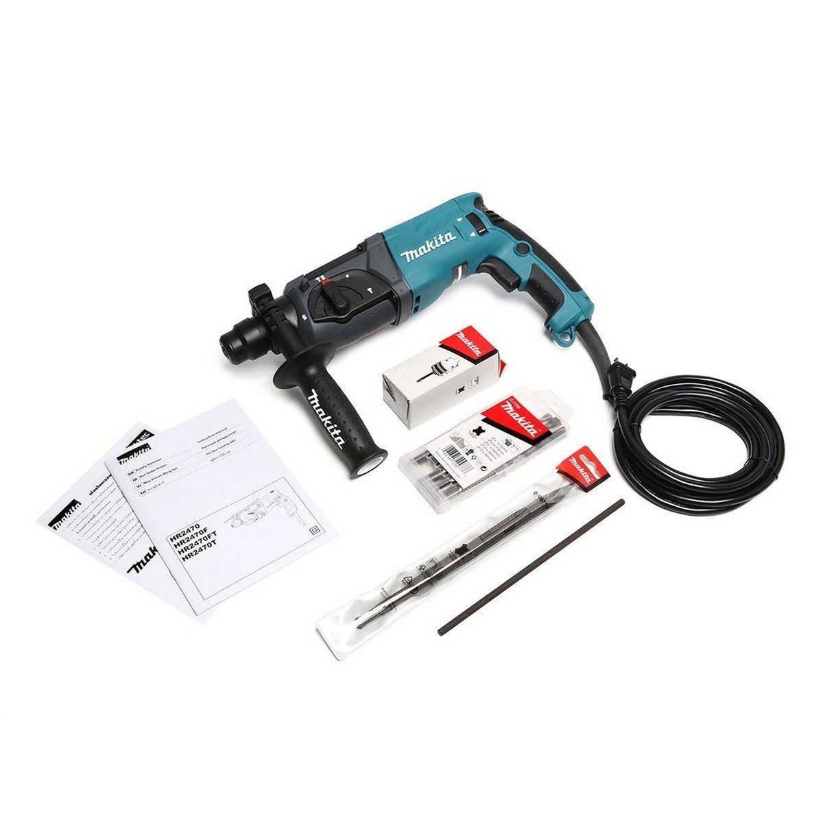 MAKITA สว่านโรตารี่ไฟฟ้า 3 ระบบ ขนาด 24 มม. (15/16 นิ้ว) กำลังไฟ 780 วัตต์ รุ่น HR2470FX5 พลังงานการกระแทก 2.4 จูล ใช้กับดอก SDS PLUS เปลี่ย