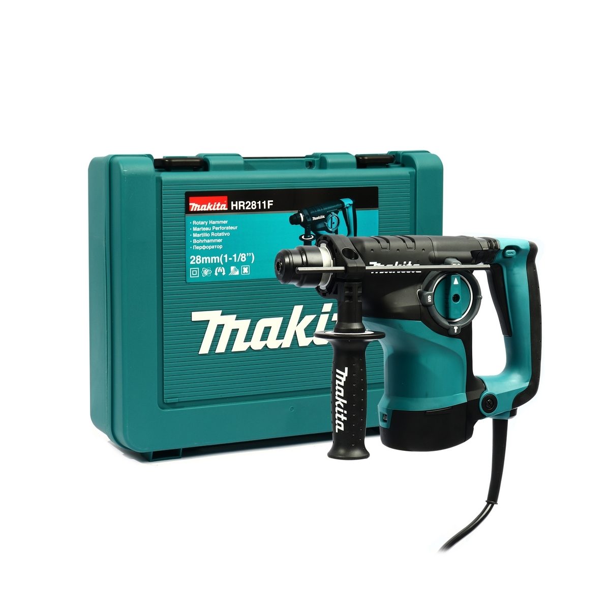 MAKITA สว่านโรตารี่ไฟฟ้า ขนาด 28 มม. (1-1/8 นิ้ว) กำลังไฟ 800 วัตต์ รุ่น HR-2811F พลังงานการกระแทก 2.8 จูล ใช้กับดอก SDS-PLUS พร้อมไฟ LED ส่