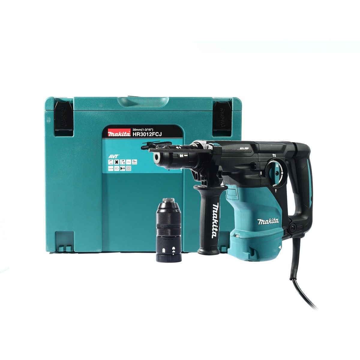 MAKITA สว่านโรตารี่ไฟฟ้า 3 ระบบ 30 มม. (1-3/16 นิ้ว) กำลังไฟ 1050 วัตต์ รุ่น HR3012FCJ พลังงานการกระแทก 3.9 จูล ใช้กับดอก SDS-PLUS เปลี่ยนหั
