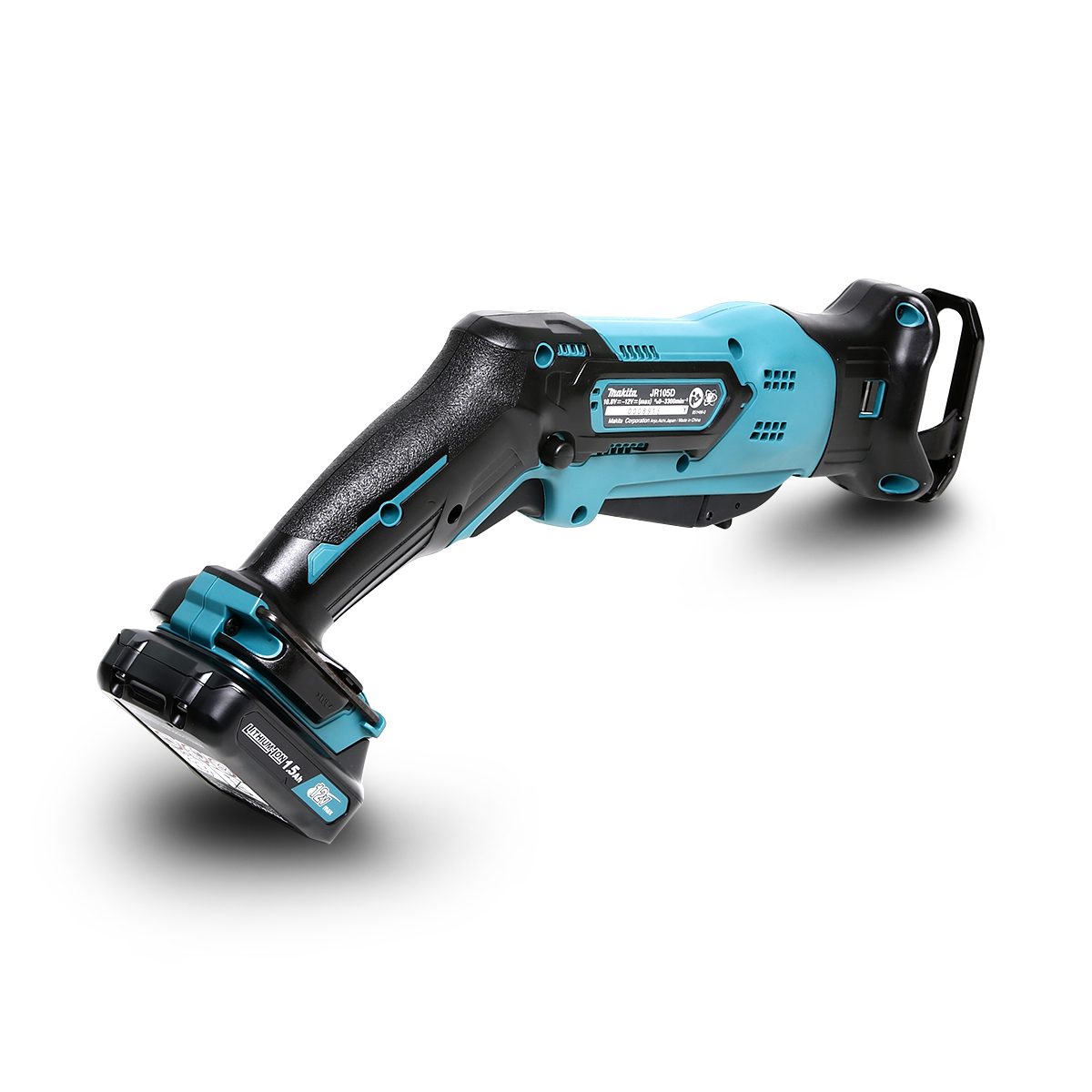 MAKITA เลื่อยชักไร้สาย 12 โวลต์ (น๊อตล็อก + B-Type) รุ่น JR105DWYE ความยาวช่วงชัก 1/2 นิ้ว รวมแบตเตอรี่-แท่นชาร์จ (มากีต้า)