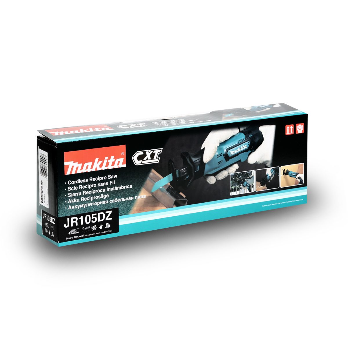MAKITA เลื่อยชักไร้สาย 12 โวลต์ (น๊อตล็อก + B-Type) รุ่น JR105DZ ความยาวช่วงชัก 1/2 นิ้ว ไม่รวมแบตเตอรี่-แท่นชาร์จ (มากีต้า)