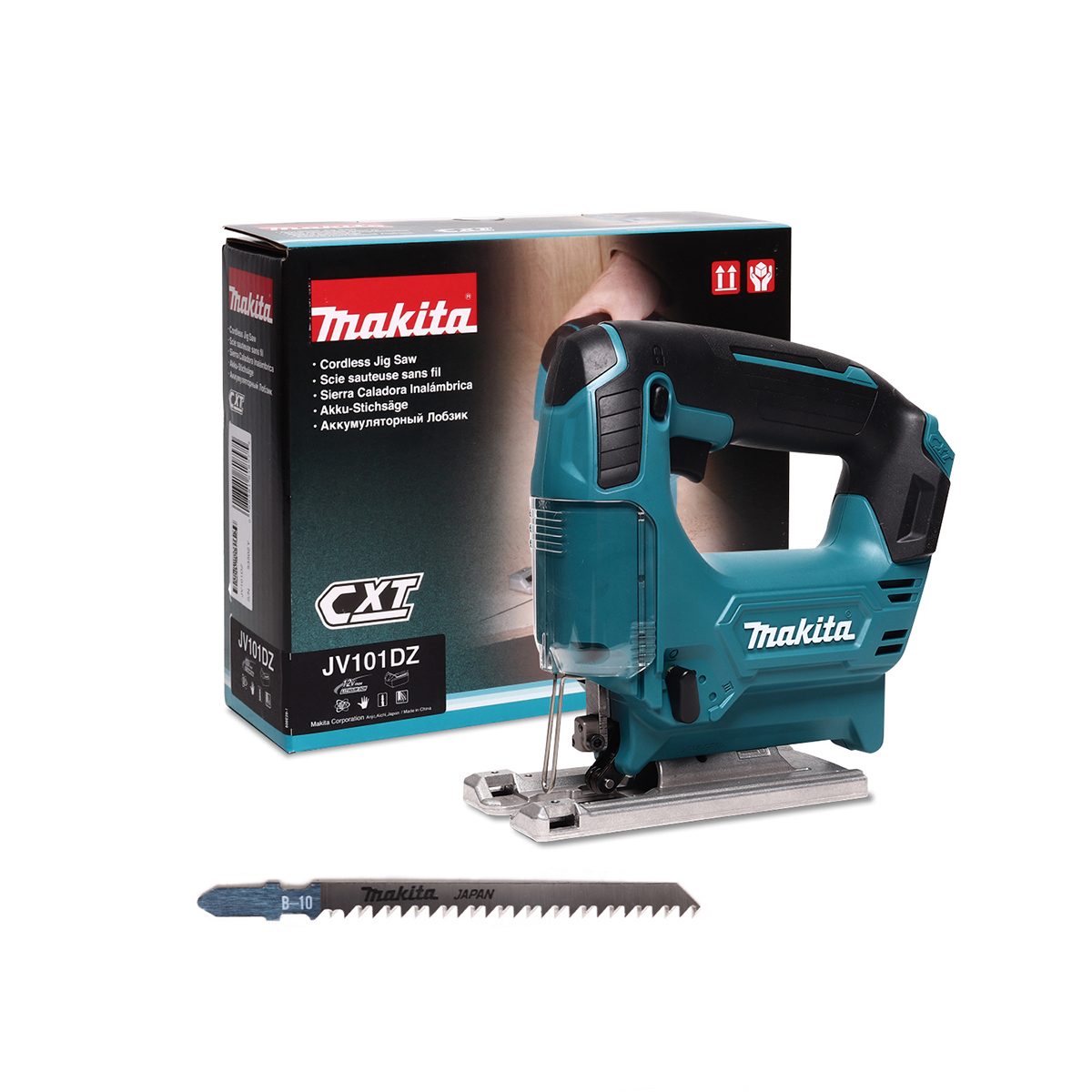 MAKITA เลื่อยจิกซอไร้สาย 12 โวลต์ รุ่น JV101DZ ความยาวช่วงชัก 18 มม. (11/16 นิ้ว) ไม่รวมแบตเตอรี่และแท่นชาร์จ (มากีต้า)