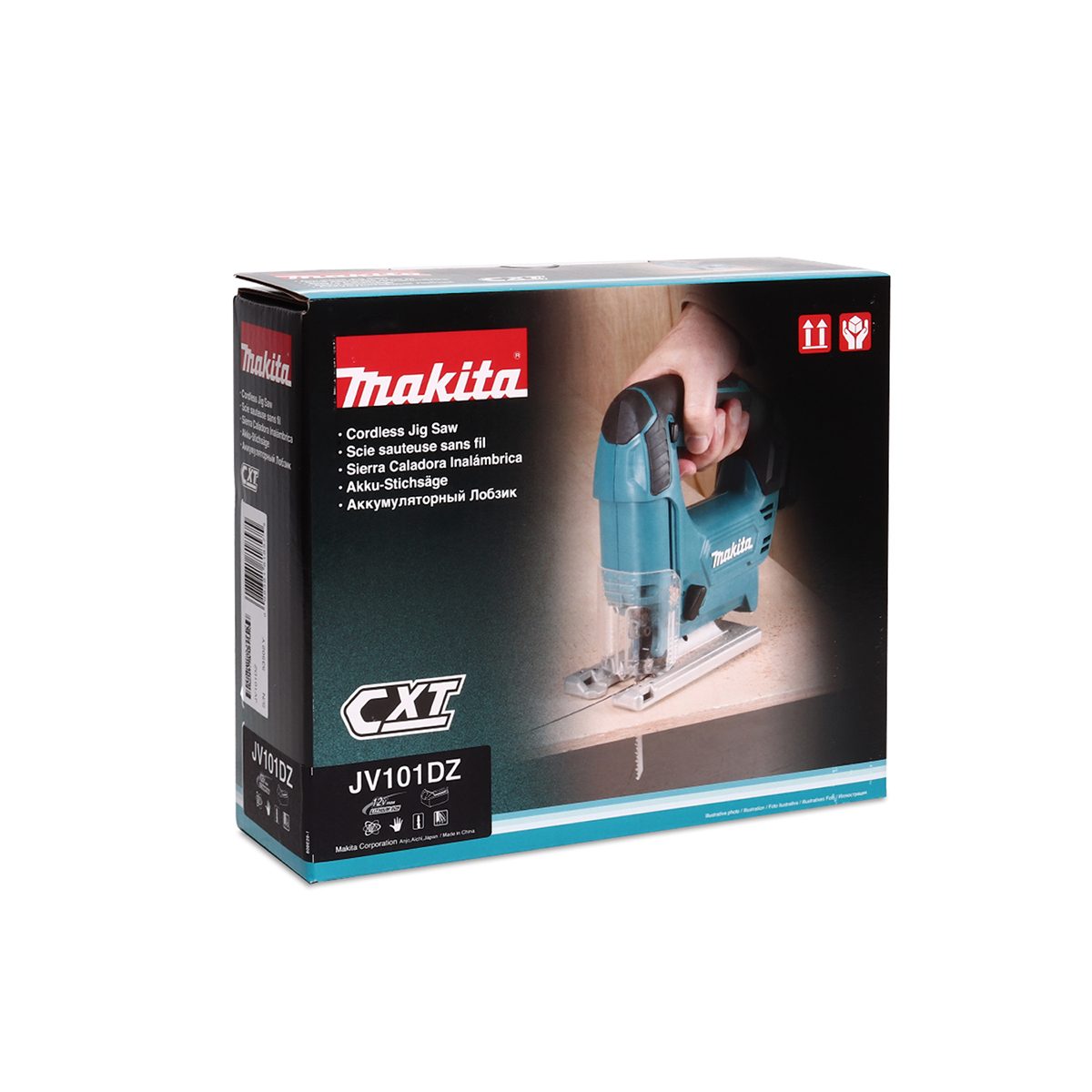 MAKITA เลื่อยจิกซอไร้สาย 12 โวลต์ รุ่น JV101DZ ความยาวช่วงชัก 18 มม. (11/16 นิ้ว) ไม่รวมแบตเตอรี่และแท่นชาร์จ (มากีต้า)