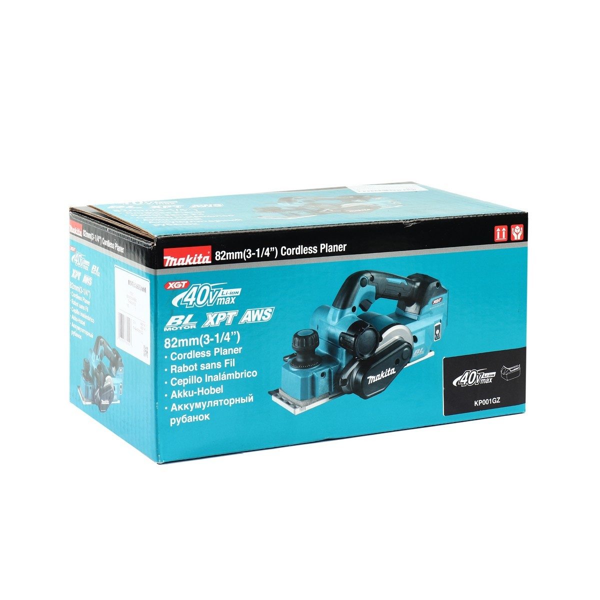 MAKITA (มากีต้า) กบไสไม้ 40VMAX รุ่น KP001GZ ขนาด 82 มม. (3-1/4นิ้ว) มอเตอร์แบบไร้แปรงถ่าน ความลึกในการไส 4 มม. ความเร็วรอบตัวเปล่า 15,000 ร