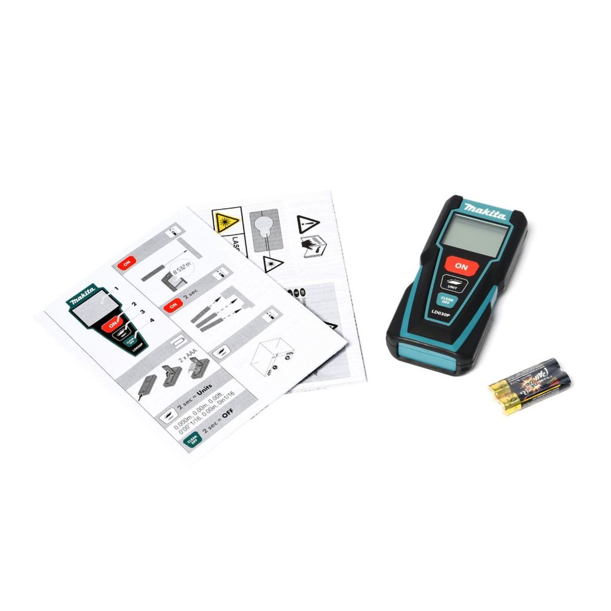 MAKITA เครื่องวัดระยะเลเซอร์ รุ่น LD-030P ช่วงการวัด 0.2 - 30 เมตร ความแม่นยำ ± 2.0 มม./10 เมตร (มากีต้า)