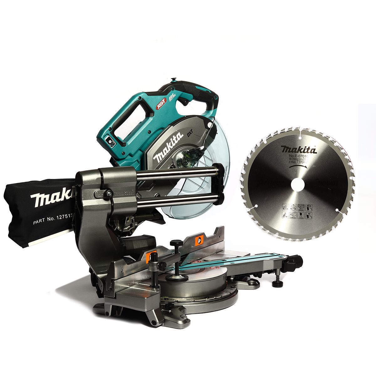 MAKITA แท่นตัดสไลท์องศาไร้สาย 40 โวลต์ ขนาด 8 นิ้ว (216 มม.) รุ่น LS002GZ ความเร็วรอบ 4,800 รอบ/นาที XGT / BL / AWS พร้อมใบเลื่อยวงเดือน TCT