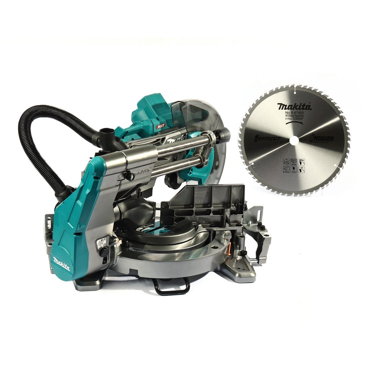 MAKITA แท่นตัดไลด์องศา 40 โวลต์ รุ่น LS003GZ ขนาด 12 นิ้ว ความเร็วรอบตัวเปล่า 3,600 รอบ/นาที ใบเลื่อยวงเดือน TCT 12"x60T (มากีต้า)