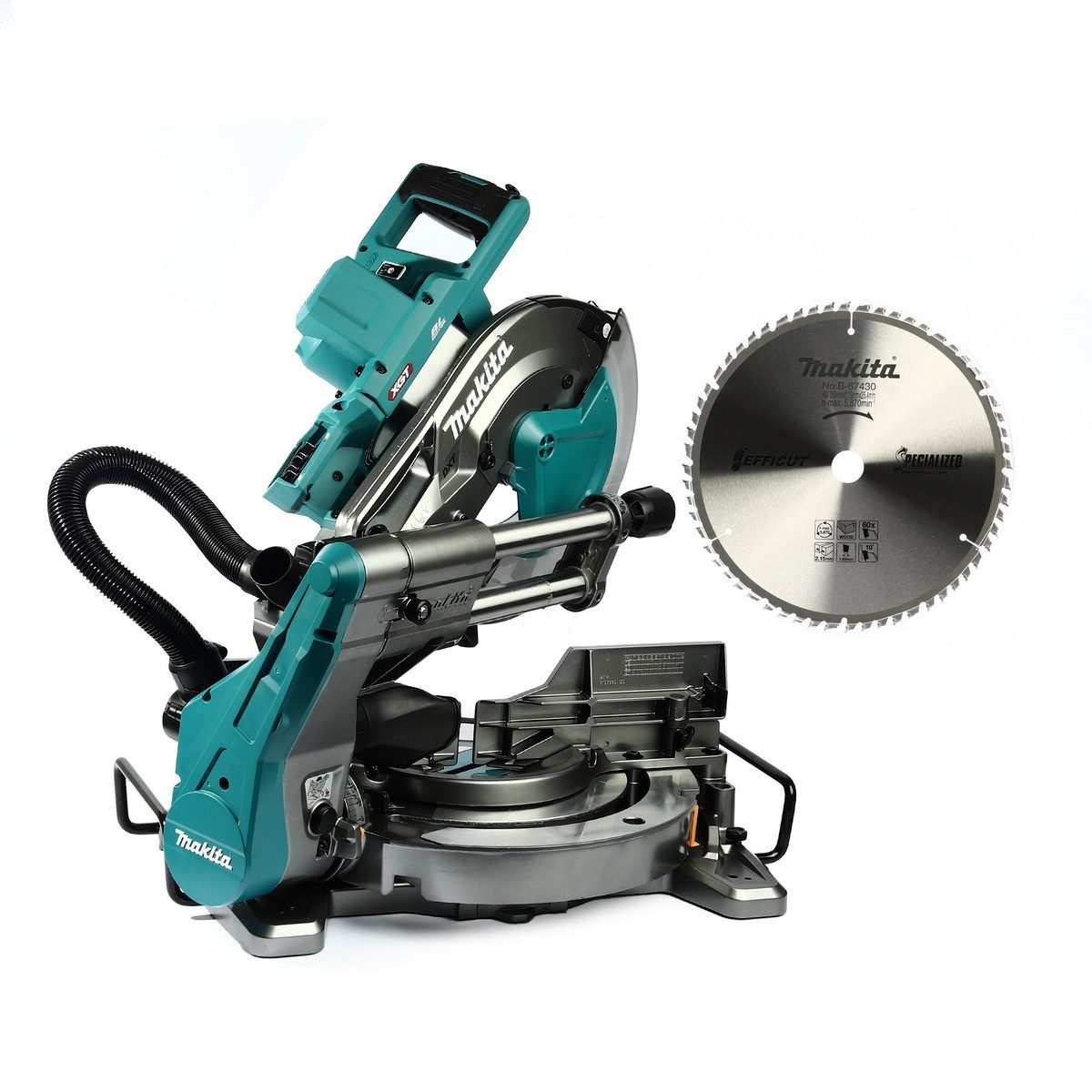MAKITA แท่นตัดสไลด์องศา 40 โวลต์ ขนาด 10 นิ้ว รุ่น LS004GZ ความเร็วรอบ 3600 รอบ/นาที BL Motor พร้อมใบเลื่อยวงเดือน TCT 10"x60T ไม่รวมแบตเตอร