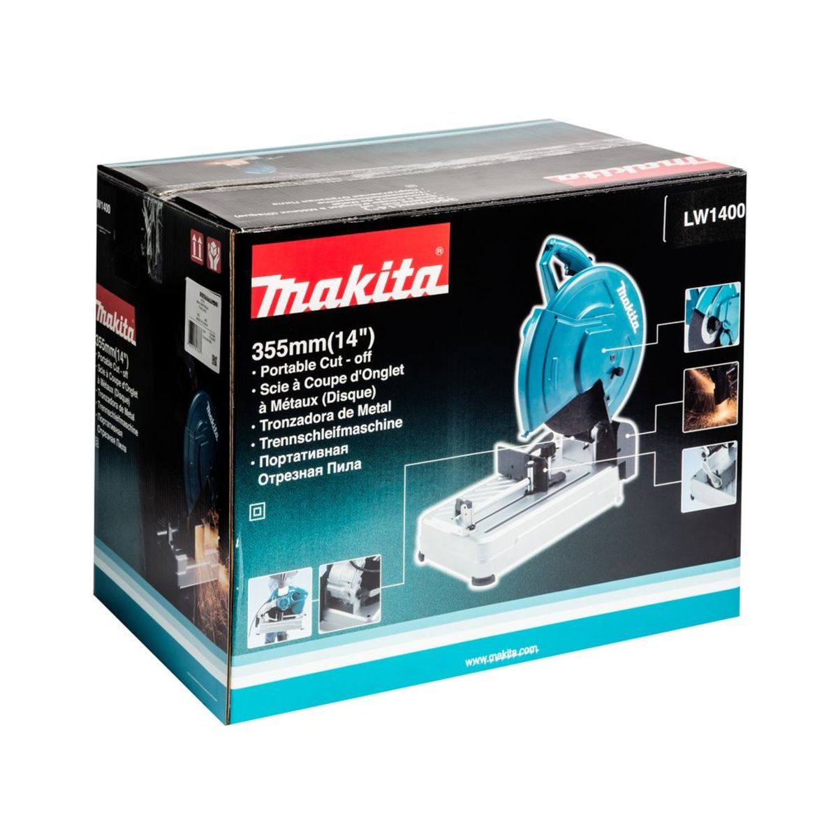 MAKITA เครื่องตัดไฟเบอร์ไฟฟ้า ขนาด 14 นิ้ว (355 มม.) กำลังไฟ 2,200 วัตต์ รุ่น LW1400 ความเร็วรอบ 3,800 รอบ/นาที (มากีต้า)