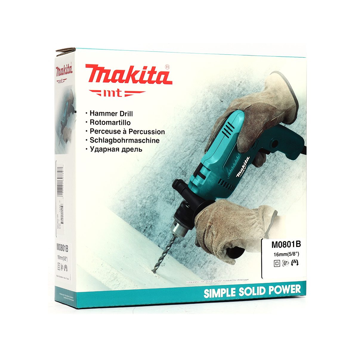 MAKITA สว่านกระแทกไฟฟ้า ขนาด 16 มม. (5/8 นิ้ว) กำลังไฟ 500 วัตต์ รุ่น M0801B ความเร็วรอบตัวเปล่า 0 - 3,200 รอบ/นาที (มากีต้า : MT-Series)