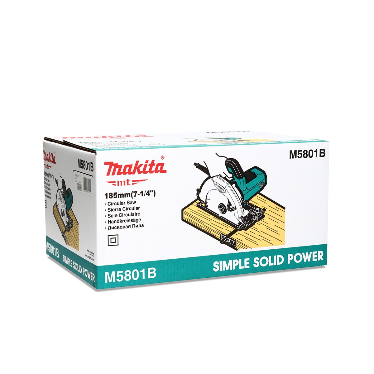 MAKITA เลื่อยวงเดือน กำลังไฟ 1,050 วัตต์ ขนาด 7-1/4นิ้ว (185 มม.) รุ่น M5801B ความเร็วรอบตัวเปล่า 4,900 รอบ/นาที (มากีต้า : MT-Series)