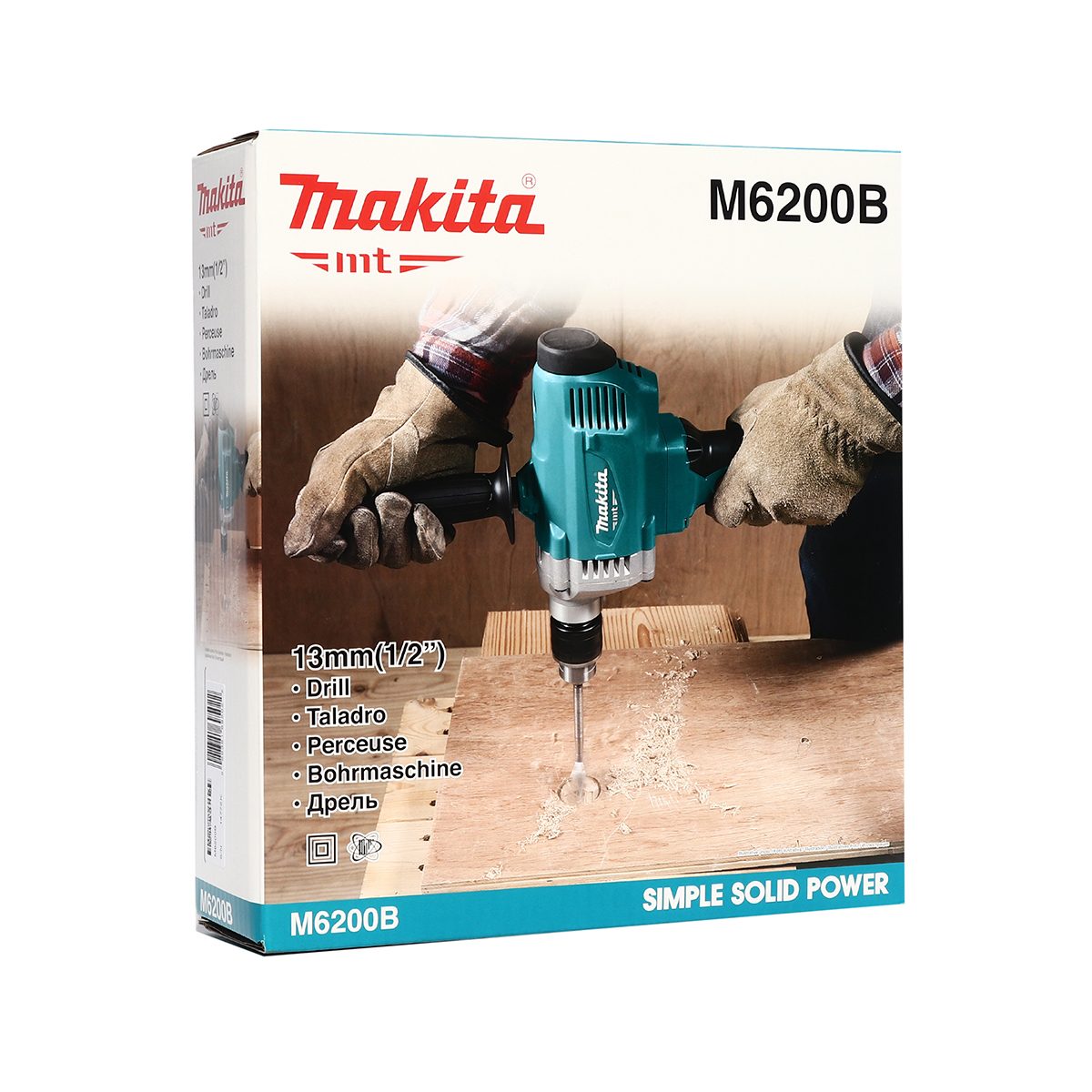 MAKITA สว่านไฟฟ้า ขนาด 1/2 นิ้ว กำลังไฟ 800 วัตต์ รุ่น M6200B เจาะเหล็ก 13 มม. เจาะไม้ 36 มม. ความเร็วรอบตัวเปล่าสูงสุด 0-700 รอบ/นาที (มากี