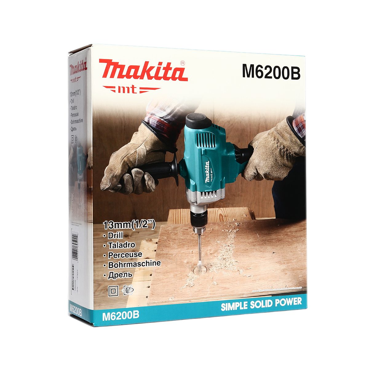 MAKITA สว่านไฟฟ้า ขนาด 1/2 นิ้ว กำลังไฟ 800 วัตต์ รุ่น M6200B เจาะเหล็ก 13 มม. เจาะไม้ 36 มม. ความเร็วรอบตัวเปล่าสูงสุด 0-700 รอบ/นาที (มากี