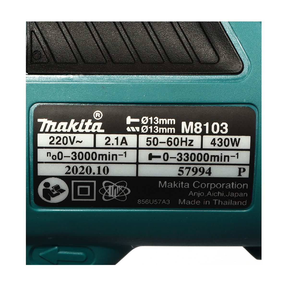 MAKITA สว่านกระแทกไฟฟ้า ขนาด 13 มม. (1/2 นิ้ว) กำลังไฟ 430 วัตต์ รุ่น M8103KX2B ความเร็วรอบตัวเปล่า 0 - 3,000 รอบ/นาที พร้อมอุปกรณ์เสริม 26 