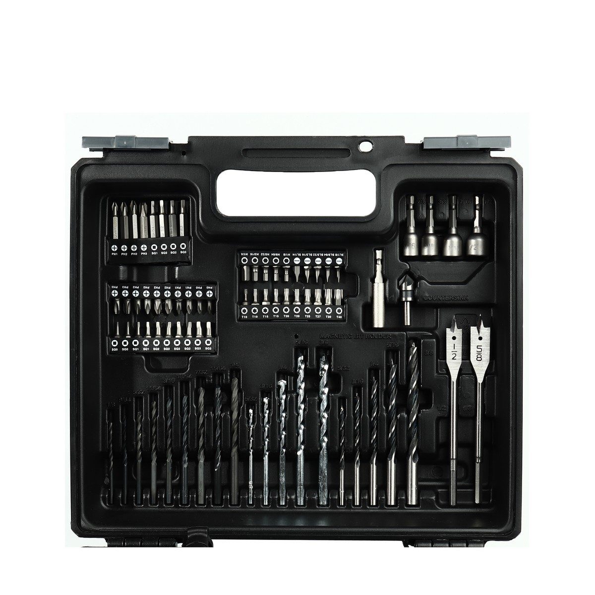 MAKITA สว่านกระแทกไฟฟ้า ขนาด 13 มม. (1/2 นิ้ว) กำลังไฟ 430 วัตต์ รุ่น M8103KX5B ความเร็วรอบ 0 - 3,000 รอบ/นาที พร้อมอุปกรณ์เสริม 74 ชิ้น (มา