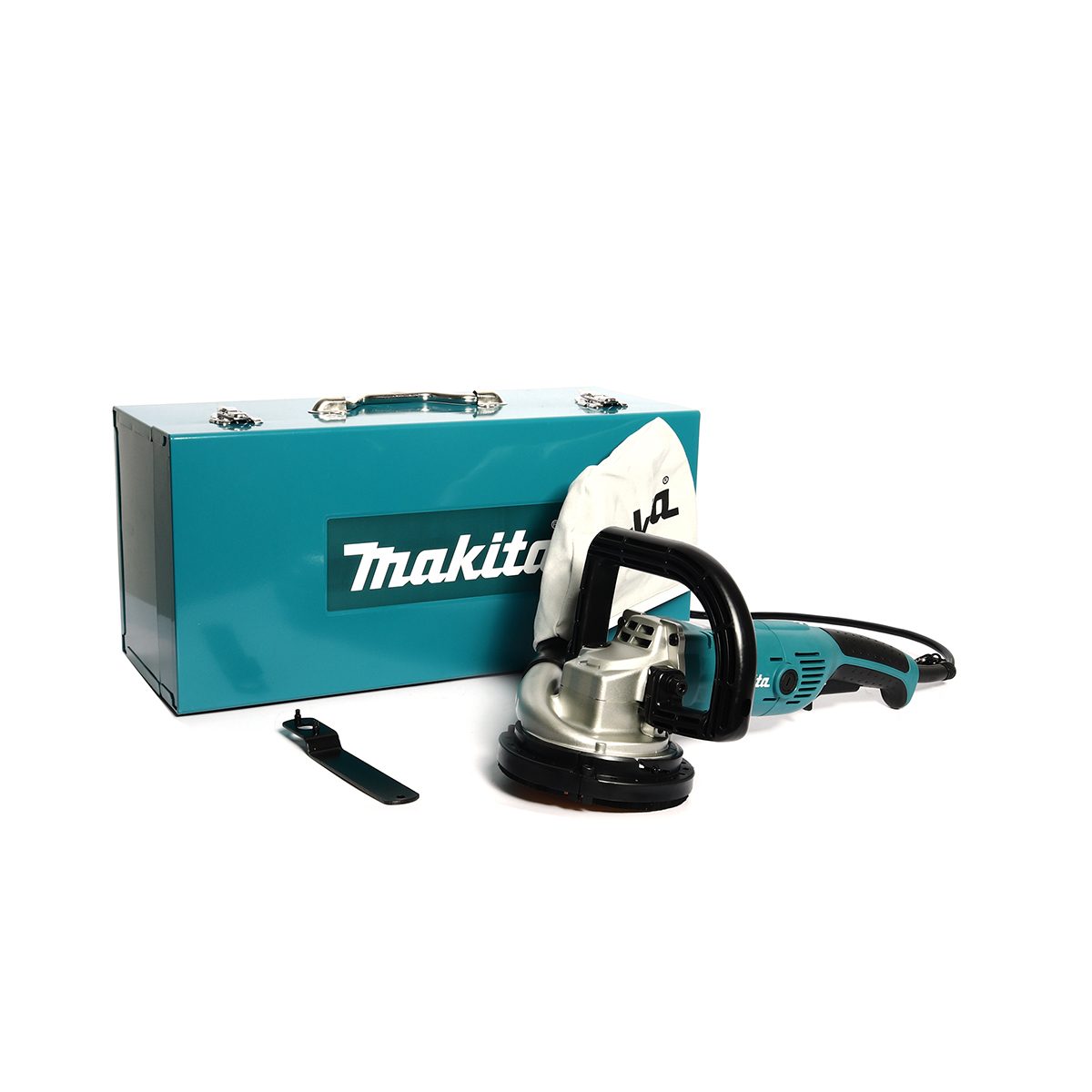 MAKITA เครื่องขัดคอนกรีต ขนาด 5 นิ้ว (125 มม.) รุ่น PC5000C กำลังไฟ 1,400 วัตต์ ความเร็วรอบ 10,000 รอบ/นาที มีถุงเก็บฝุ่น ฉนวนสองชั้น มีระบบ