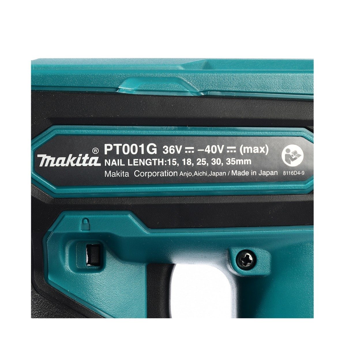 MAKITA แม็กยิงตะปูไร้สาย 40 โวลต์ ขนาด 35 มม. รุ่น PT001GZ แรงดันลม 23 GA บรรจุตะปูได้ 120 ตัว ไม่รวมแบตเตอรี่และแท่นชาร์จ (มากีต้า)