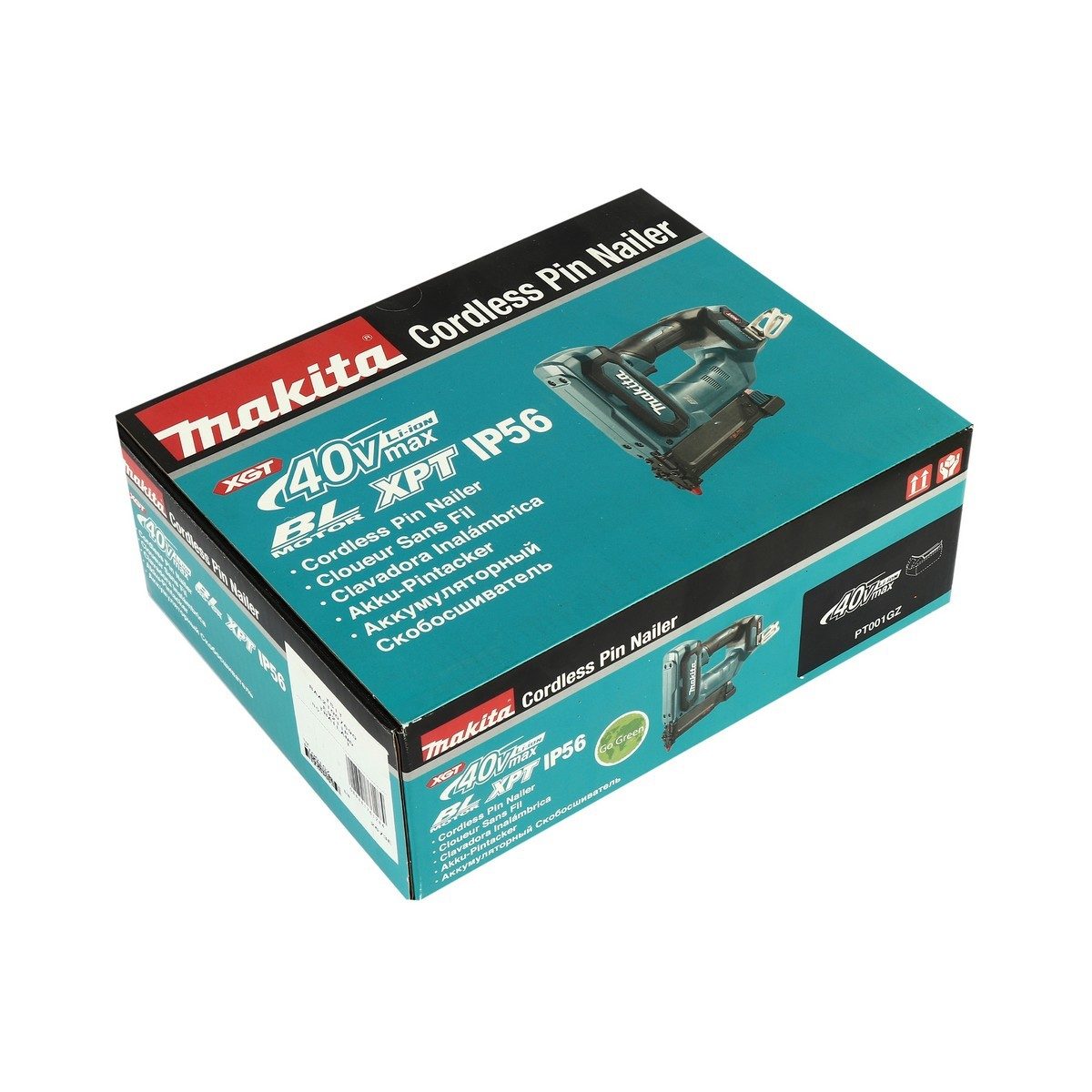 MAKITA แม็กยิงตะปูไร้สาย 40 โวลต์ ขนาด 35 มม. รุ่น PT001GZ แรงดันลม 23 GA บรรจุตะปูได้ 120 ตัว ไม่รวมแบตเตอรี่และแท่นชาร์จ (มากีต้า)