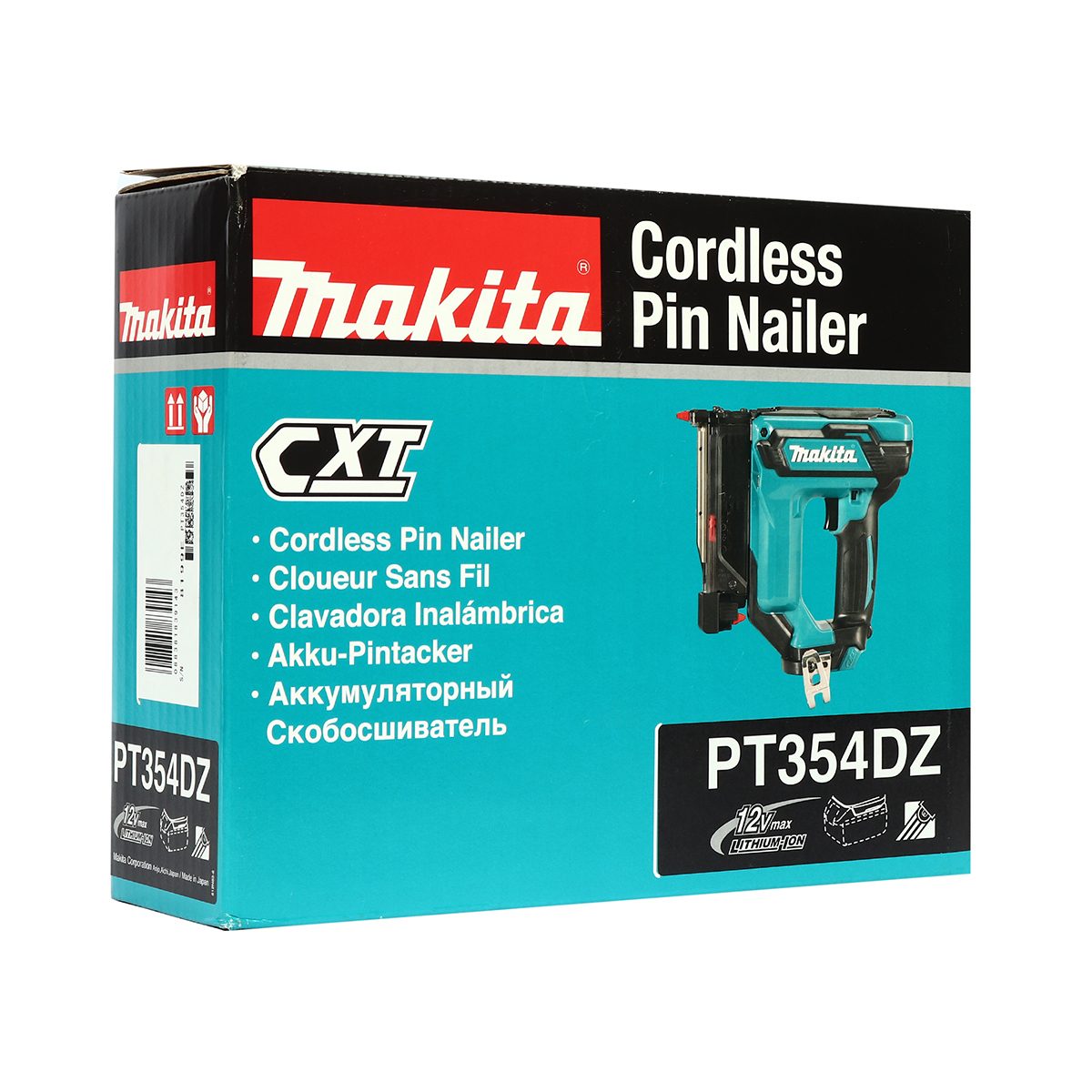 MAKITA แม็กยิงตะปูไร้สาย 12 โวลต์ ขนาด 35 มม. รุ่น PT354Z แรงดันลม 23 GA บรรจุตะปูได้ 120 ตัวไม่รวมแบตเตอรี่และแท่นชาร์จ (มากีต้า)