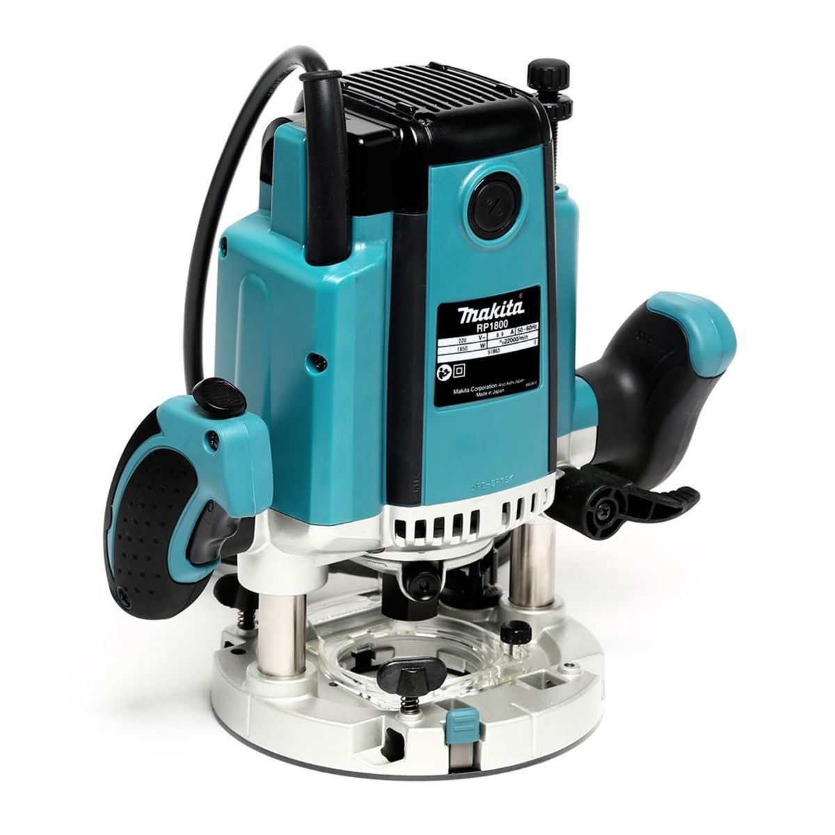 MAKITA เครื่องเร้าเตอร์ ขนาด 1/2 นิ้ว (12 มม.) กำลังไฟ 1,850 วัตต์ รุ่น RP-1800 ความเร็วรอบตัวเปล่า 22,000 รอบ/นาที ฉนวนสองชั้น มีระบบกำจัดฝ