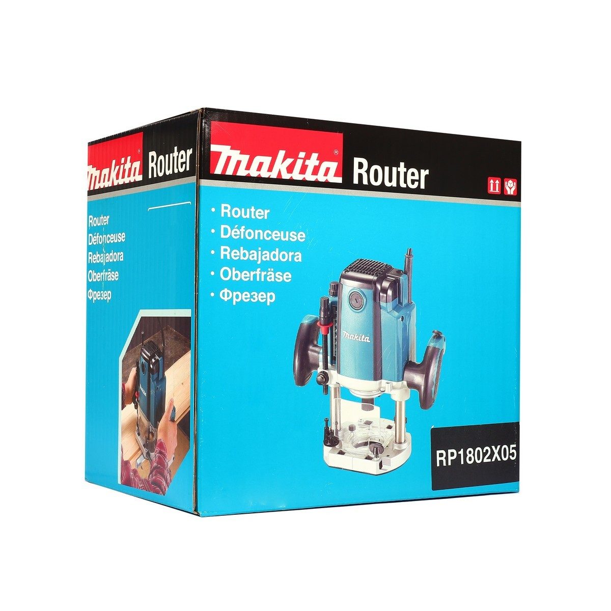 MAKITA เครื่องเร้าเตอร์ ขนาด 1/2 นิ้ว (12 มม.) กำลังไฟ 1,850 วัตต์ รุ่น RP1802X05 ความเร็วรอบตัวเปล่า 22,000 รอบ/นาที (มากีต้า)