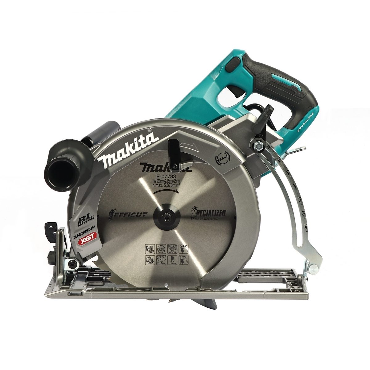 MAKITA เลื่อยวงเดือน 40VMAX 10 นิ้ว รุ่น RS002GZ ความเร็วรอบตัวเปล่า 4,000 รอบ/นาที รวมแบตเตอรี่-แท่นชาร์จ (มากีต้า)