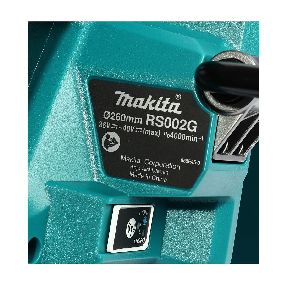 MAKITA เลื่อยวงเดือน 40VMAX 10 นิ้ว รุ่น RS002GZ ความเร็วรอบตัวเปล่า 4,000 รอบ/นาที รวมแบตเตอรี่-แท่นชาร์จ (มากีต้า)