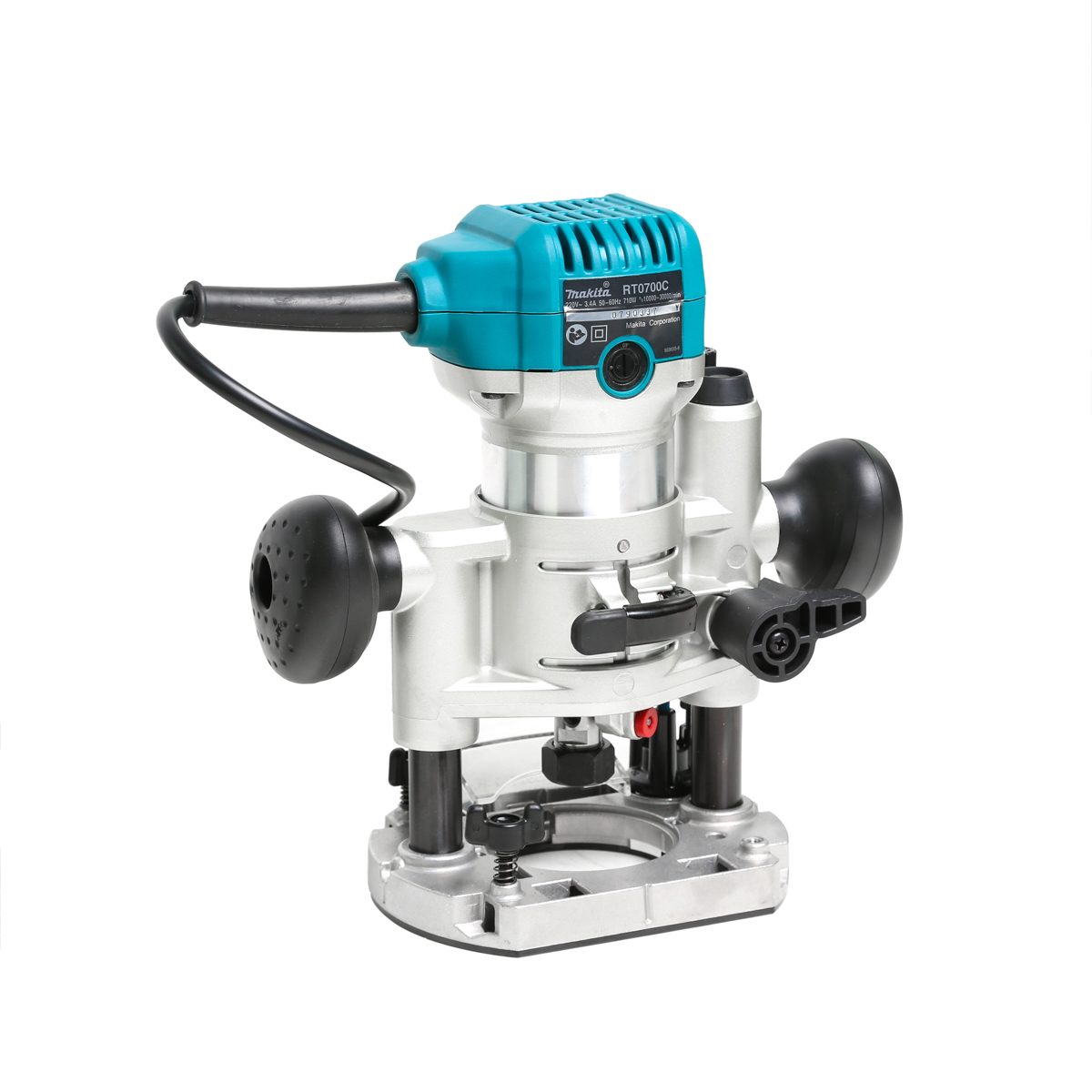 MAKITA ทริมเมอร์ กำลังไฟ 710 วัตต์ ขนาด 6 มม. (1/4 นิ้ว), 8 มม. (3/8 นิ้ว) รุ่น RT0700CX3 ความเร็วรอบตัวเปล่า 10,000 - 30,000 รอบ/นาที (มากี