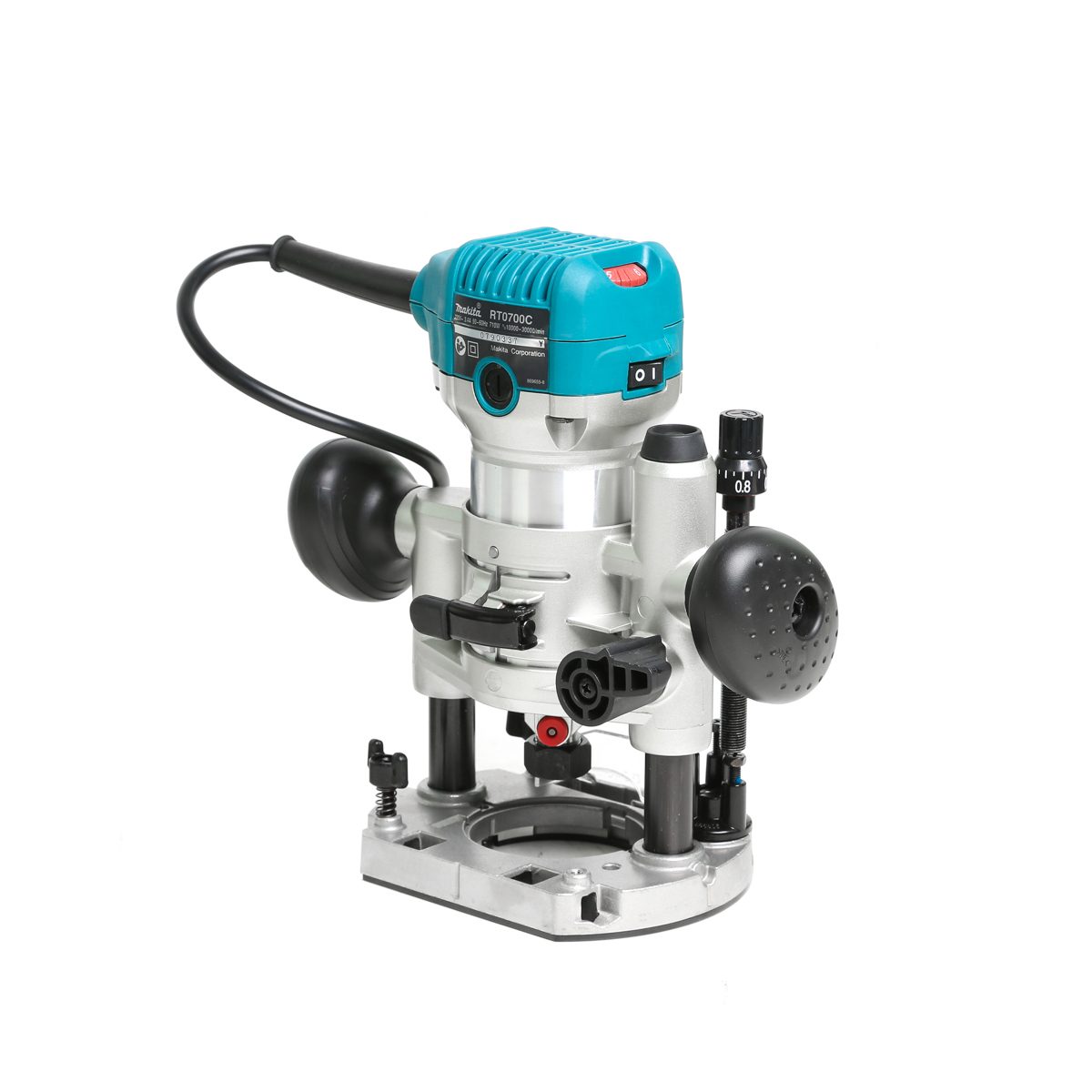 MAKITA ทริมเมอร์ กำลังไฟ 710 วัตต์ ขนาด 6 มม. (1/4 นิ้ว), 8 มม. (3/8 นิ้ว) รุ่น RT0700CX3 ความเร็วรอบตัวเปล่า 10,000 - 30,000 รอบ/นาที (มากี