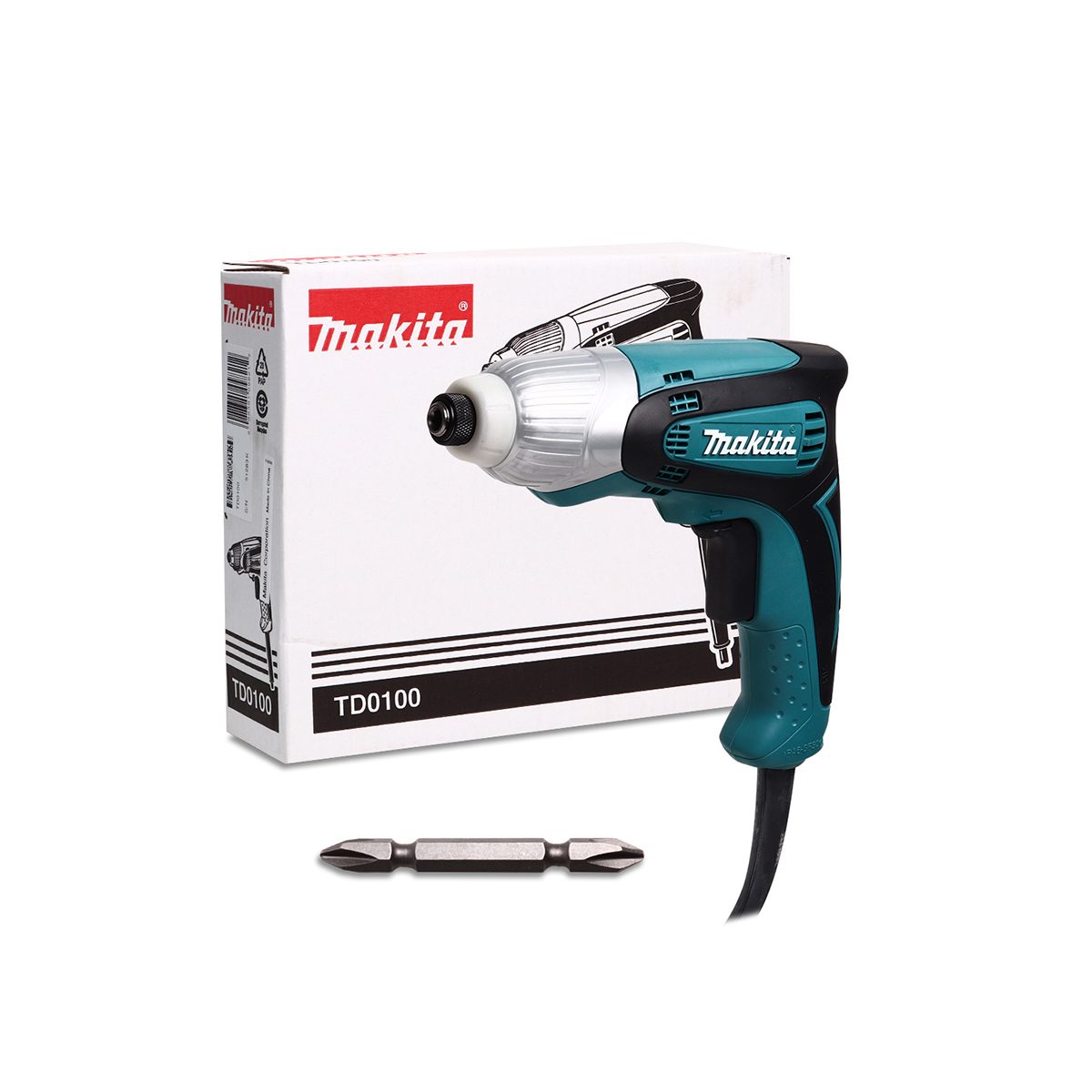 MAKITA ไขควงกระแทกไฟฟ้า กำลังไฟ 230 วัตต์ รุ่น TD0100 ความเร็วรอบตัวเปล่าสูงสุด 0-3,600 รอบ/นาที  (มากีต้า)