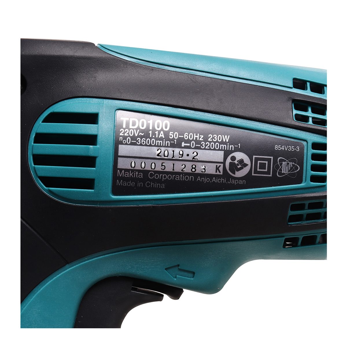 MAKITA ไขควงกระแทกไฟฟ้า กำลังไฟ 230 วัตต์ รุ่น TD0100 ความเร็วรอบตัวเปล่าสูงสุด 0-3,600 รอบ/นาที  (มากีต้า)