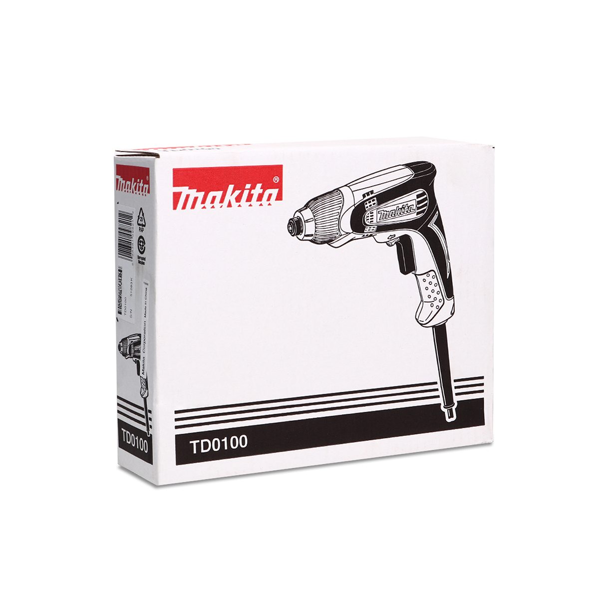MAKITA ไขควงกระแทกไฟฟ้า กำลังไฟ 230 วัตต์ รุ่น TD0100 ความเร็วรอบตัวเปล่าสูงสุด 0-3,600 รอบ/นาที  (มากีต้า)