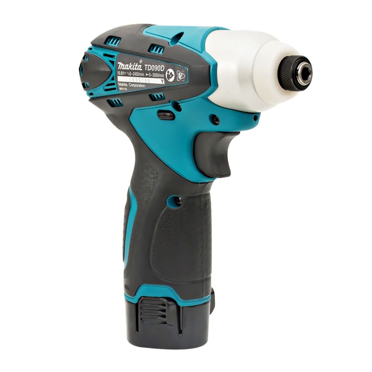 MAKITA สว่านไขควงกระแทกไร้สาย 10.8 โวลต์ 1/4 นิ้ว รุ่น TD090DWE แรงบิดสูงสุด 90 นิวตันเมตร รวมแบตเตอรี่และแท่นชาร์จ (มากีต้า)