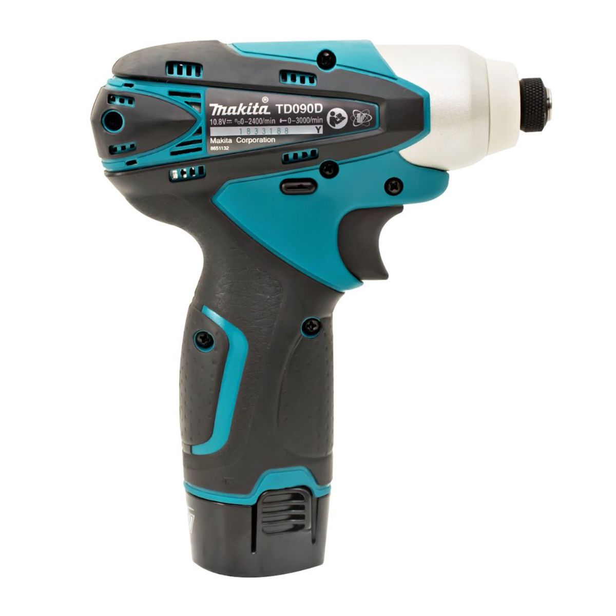 MAKITA สว่านไขควงกระแทกไร้สาย 10.8 โวลต์ 1/4 นิ้ว รุ่น TD090DWE แรงบิดสูงสุด 90 นิวตันเมตร รวมแบตเตอรี่และแท่นชาร์จ (มากีต้า)
