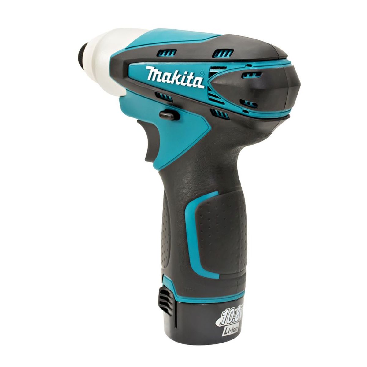 MAKITA สว่านไขควงกระแทกไร้สาย 10.8 โวลต์ 1/4 นิ้ว รุ่น TD090DWE แรงบิดสูงสุด 90 นิวตันเมตร รวมแบตเตอรี่และแท่นชาร์จ (มากีต้า)