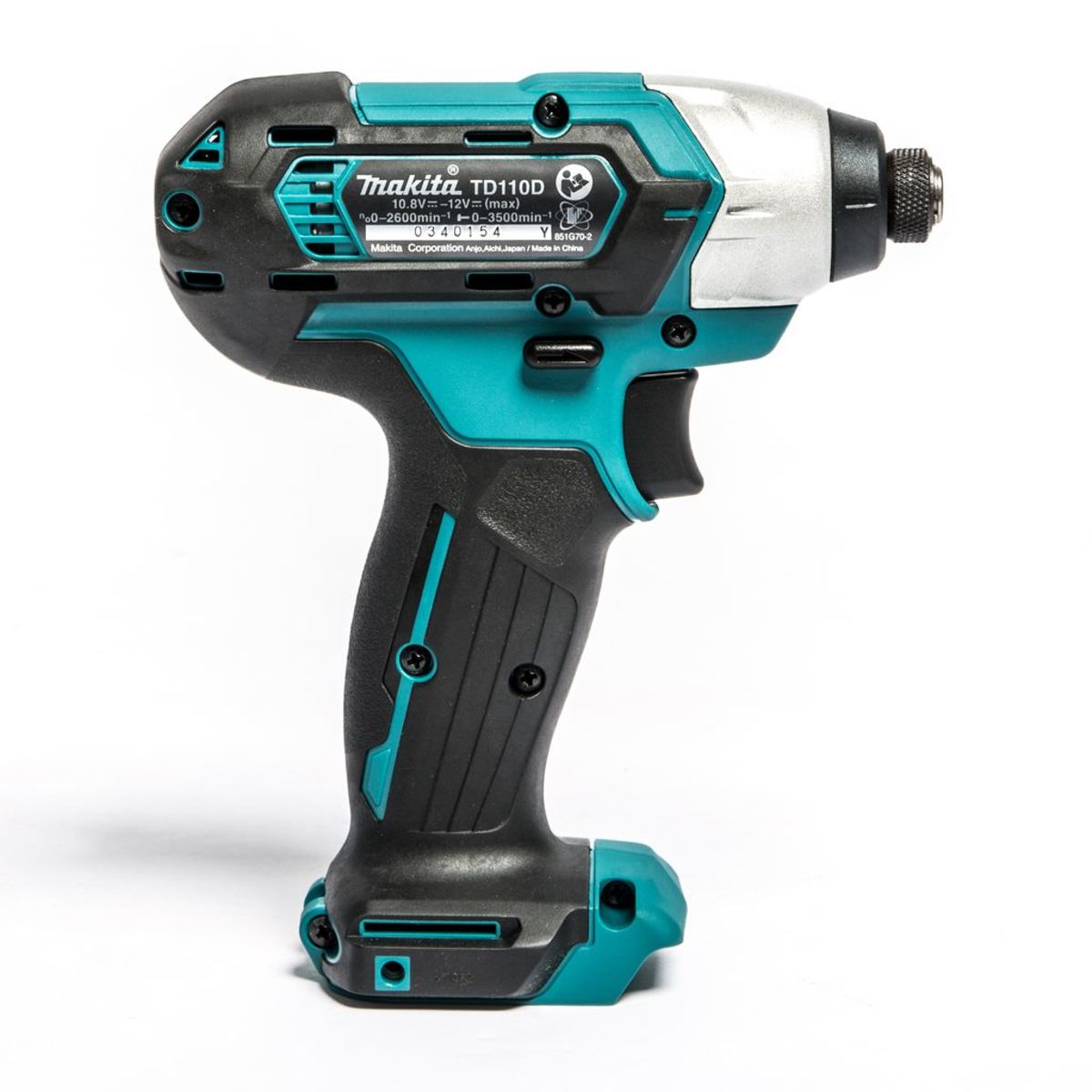 MAKITA สว่านไขควงกระแทกไร้สาย 12 โวลต์ 1/4 นิ้ว รุ่น TD110DZ แรงบิดสูงสุด 110 นิวตันเมตร ไม่รวมแบตเตอรี่และแท่นชาร์จ (มากีต้า)